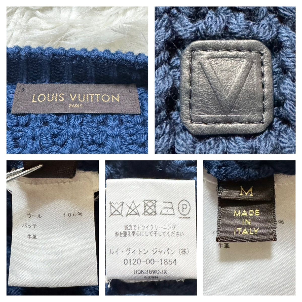 Louis Vuitton Auth Mint Condition Louis Vuitton Leather Patch Knit Sweater Size US M / EU 48-50 / 2 - 2 Thumbnail