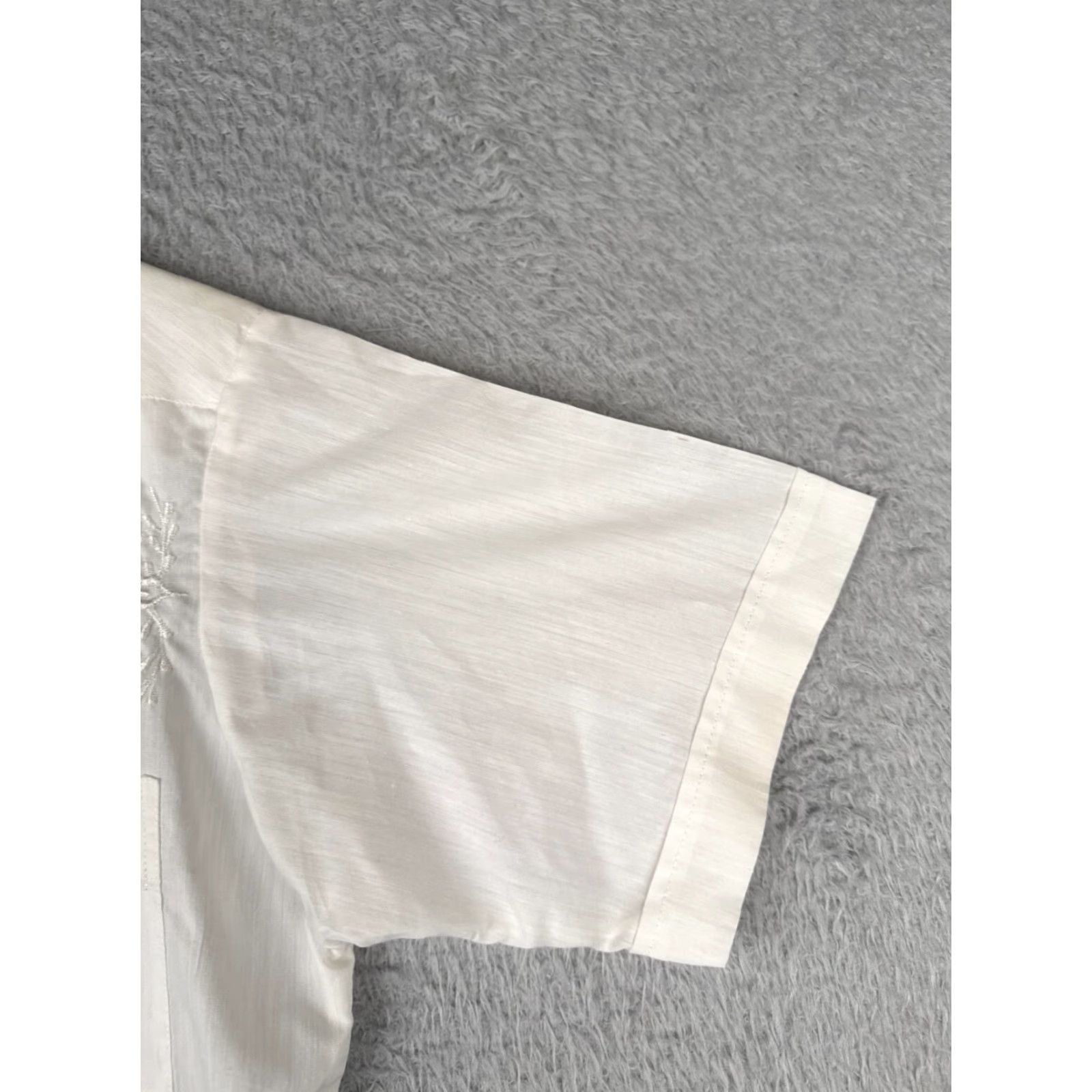 Vintage VINTAGE Maximos Shirt Men 38 White Floral Polyester Blend 4 Pocket Button-Up Short Sleeve Casual Beach Classic 4 Pocket Mens Size US M / EU 48-50 / 2 - 4 Thumbnail