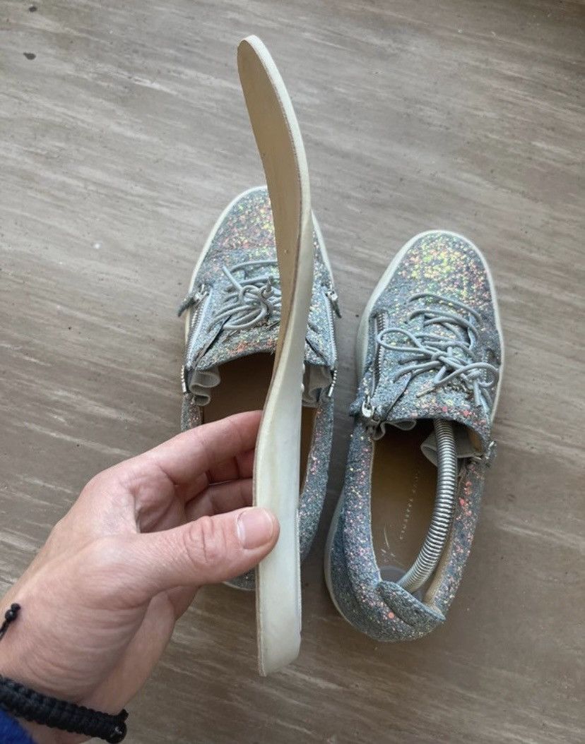 Giuseppe Zanotti Guiseppe Zanotti Glitter May London Sneakers Silver Luxury Size US 8.5 / IT 38.5 - 12 Thumbnail