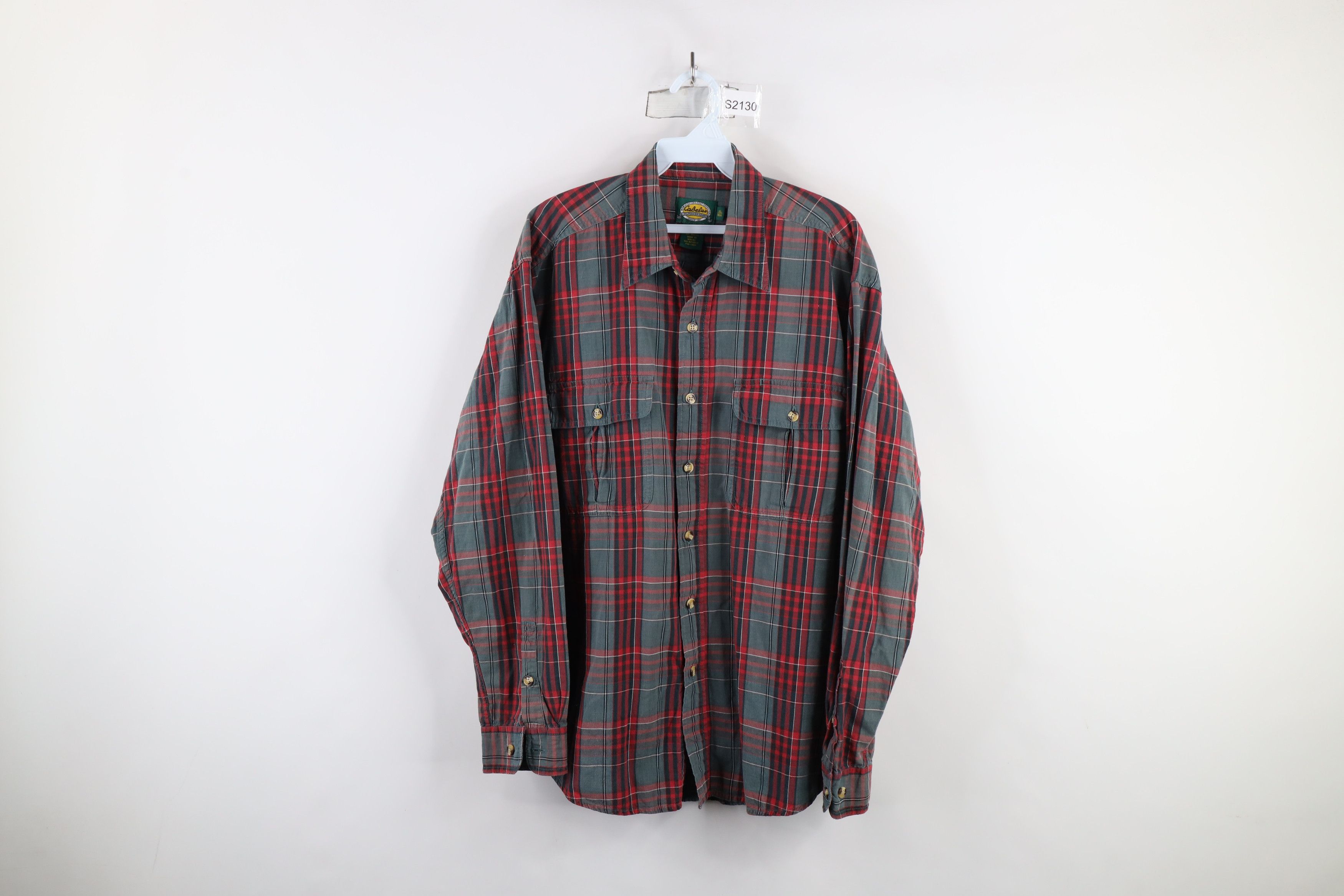 Cabelas × Vintage Vintage 90s Cabelas Pocket Collared Button Shirt Plaid Size US XL / EU 56 / 4 - 1 Thumbnail