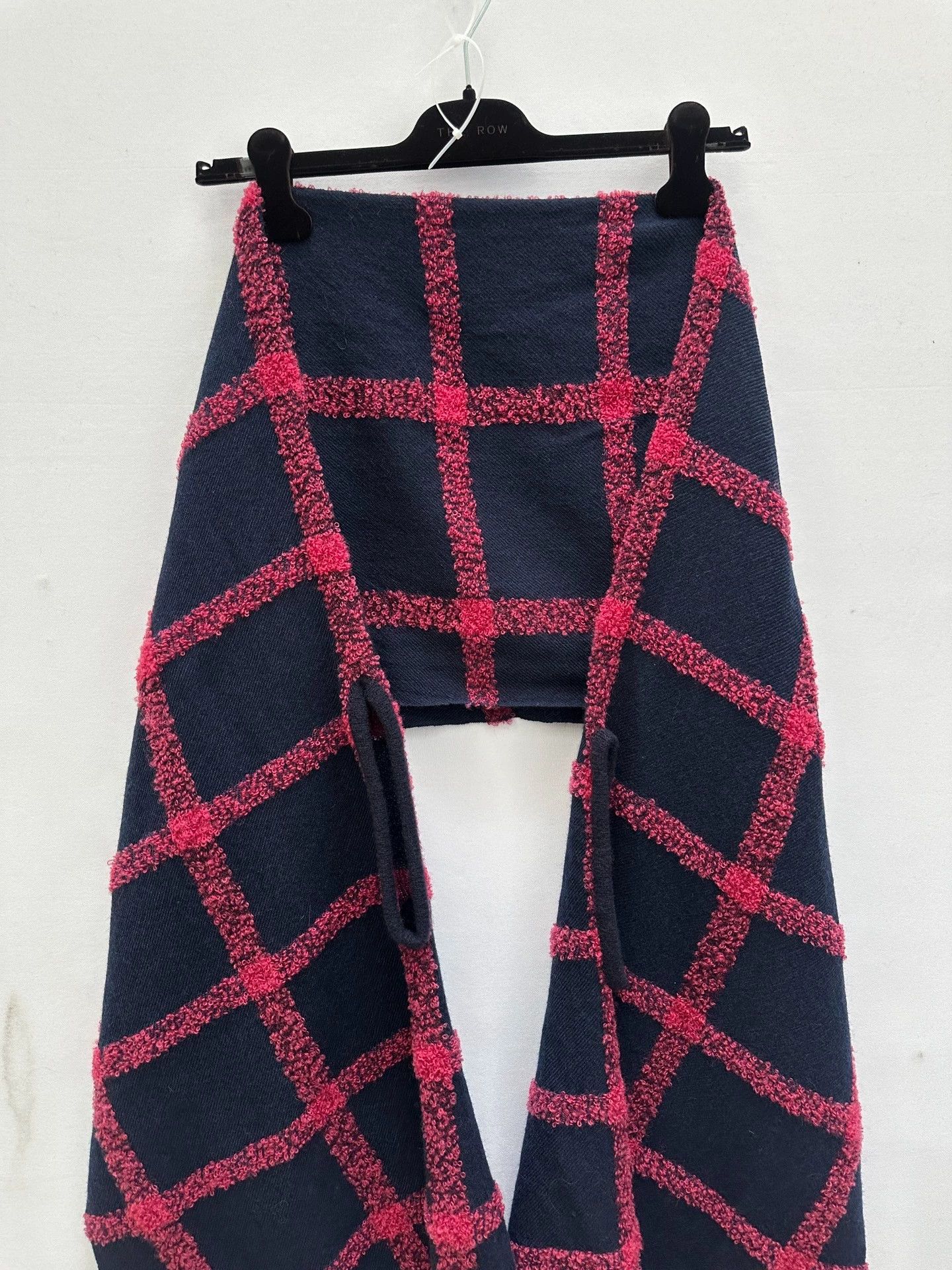 Yohji Yamamoto Yohji Yamamoto Y's Check Navy Magenta Cuff Scarf Size ONE SIZE - 4 Thumbnail