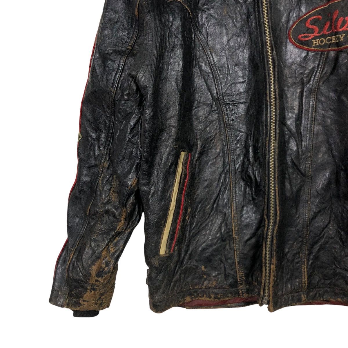 Avirex 🔥VINTAGE VARSITY LEATHER JACKET AVIREX USA SILVER HOCKEY Size US S / EU 44-46 / 1 - 6 Thumbnail