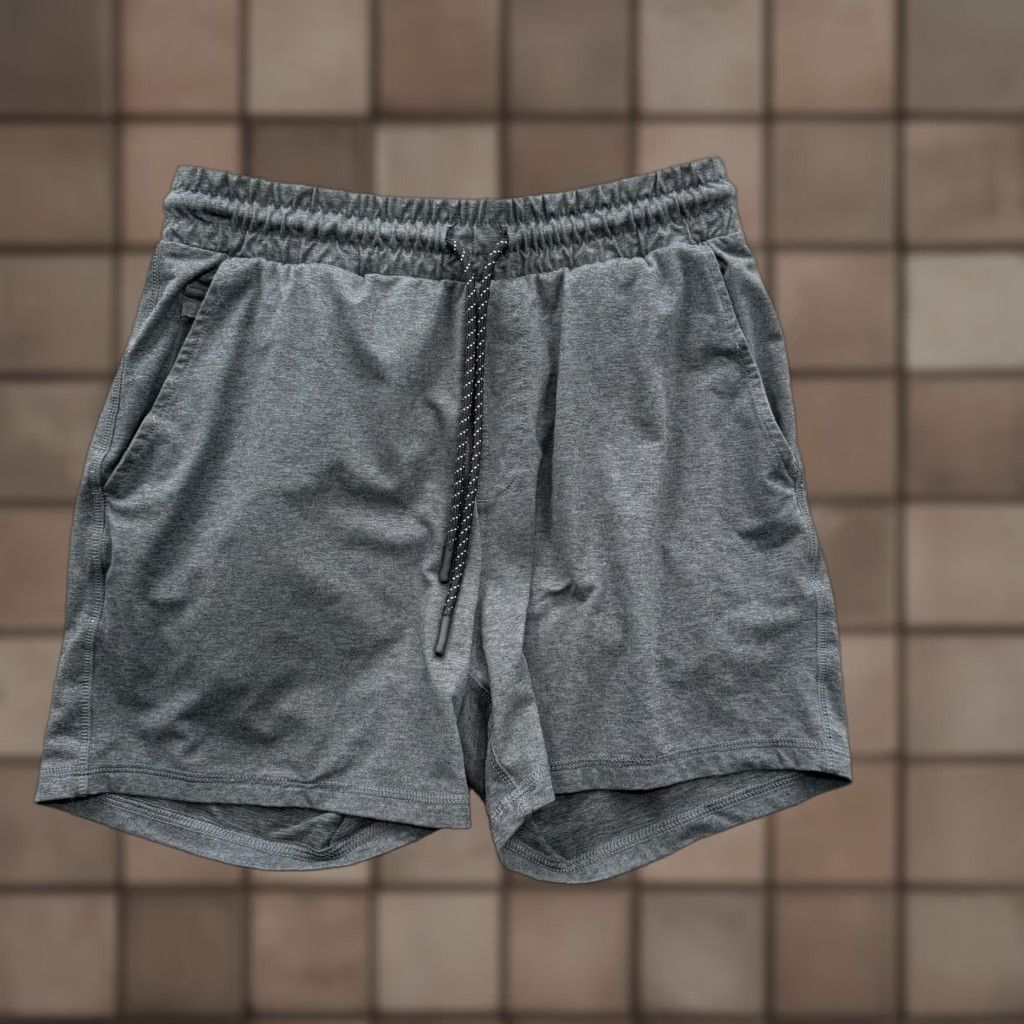 Vintage Bearbottom Mens Athletic Shorts M Gray Inseam 5.5in Pockets Drawstring Gym Running Casual Size US 31 - 1 Thumbnail