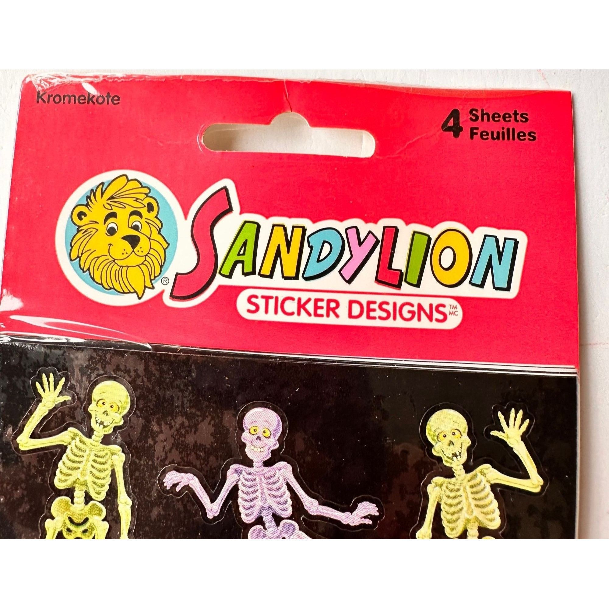 Vintage Vintage Sandylion Skeleton Stickers Halloween New Sealed Rar Size ONE SIZE - 6 Thumbnail