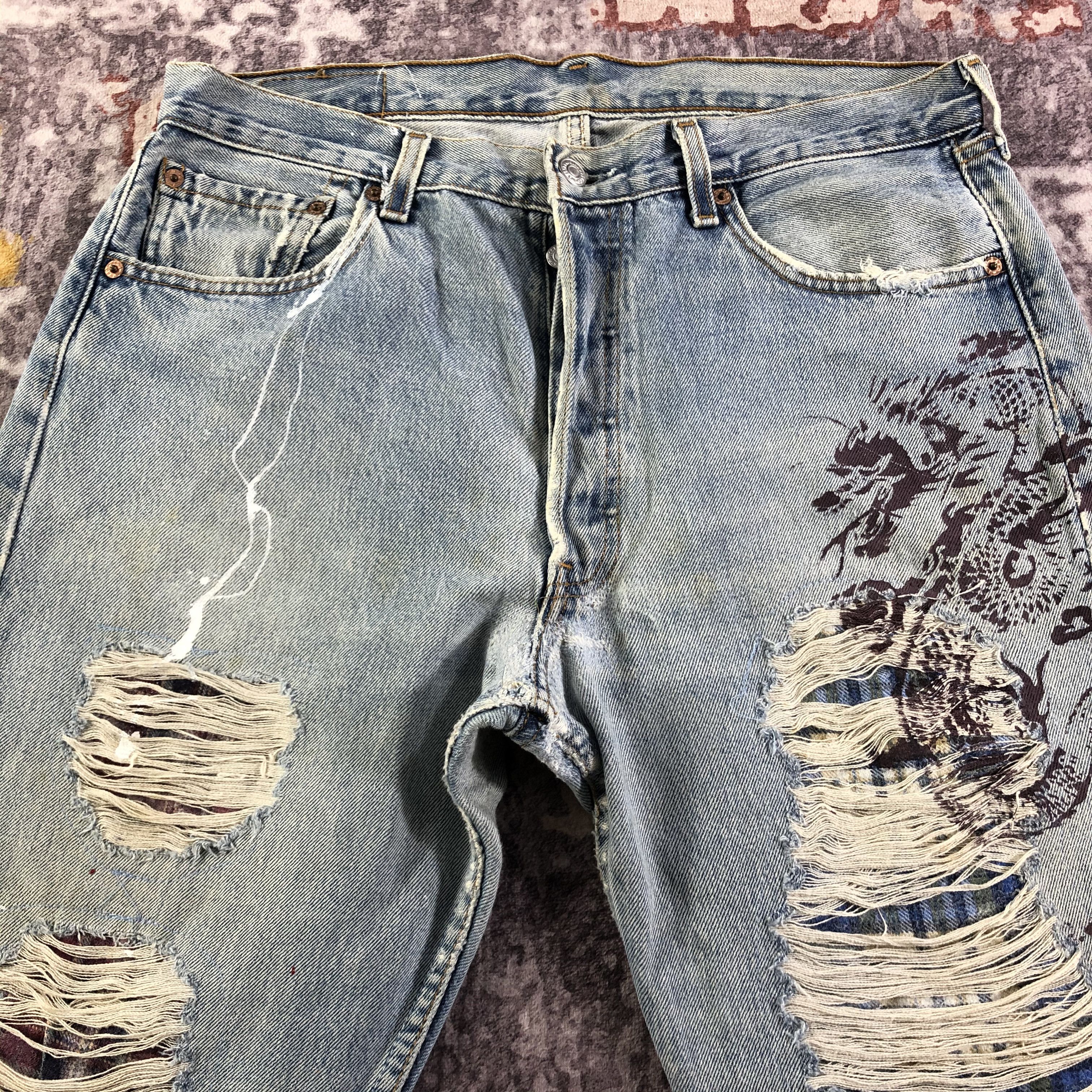 Levi's Vintage 90s Distress Levis 501 Jeans-JM3301 Size US 33 - 3 Thumbnail