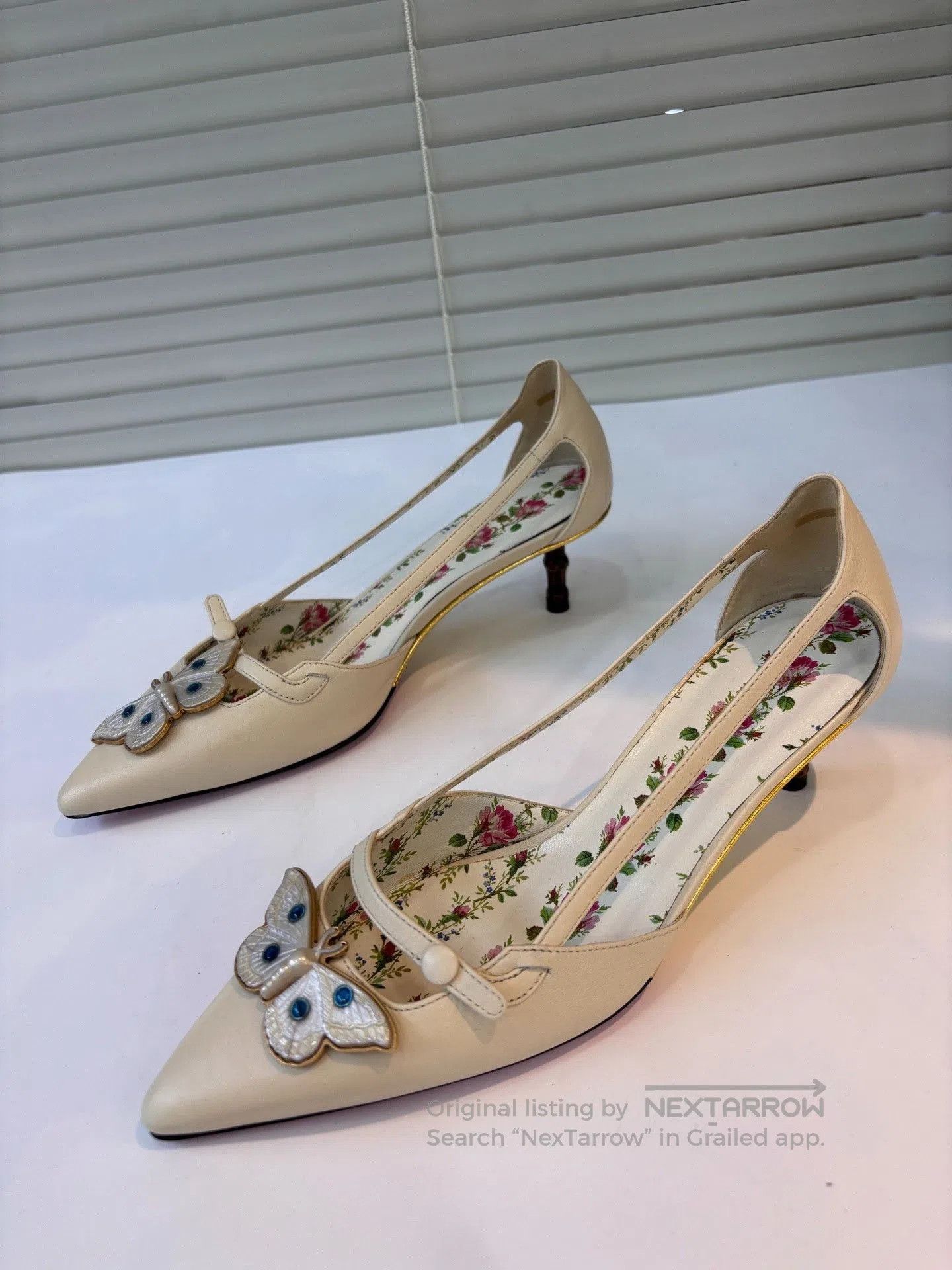 Gucci Gucci Bamboo Heel Tortoiseshell Bow Floral. Size US 5 / IT 35 - 1 Thumbnail