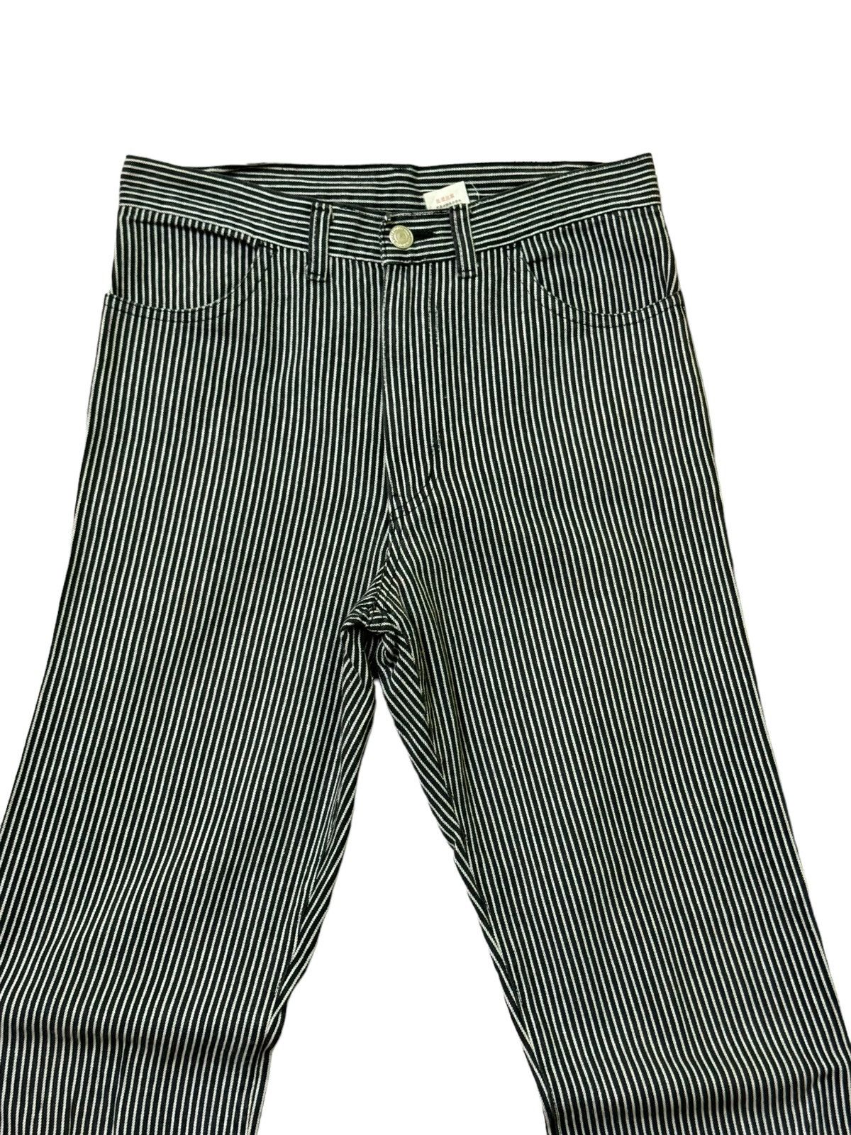 If Six Was Nine × Japanese Brand × Tornado Mart Flare Jeans Striped Design Faded Bootcut Denim Size US 27 - 3 Thumbnail