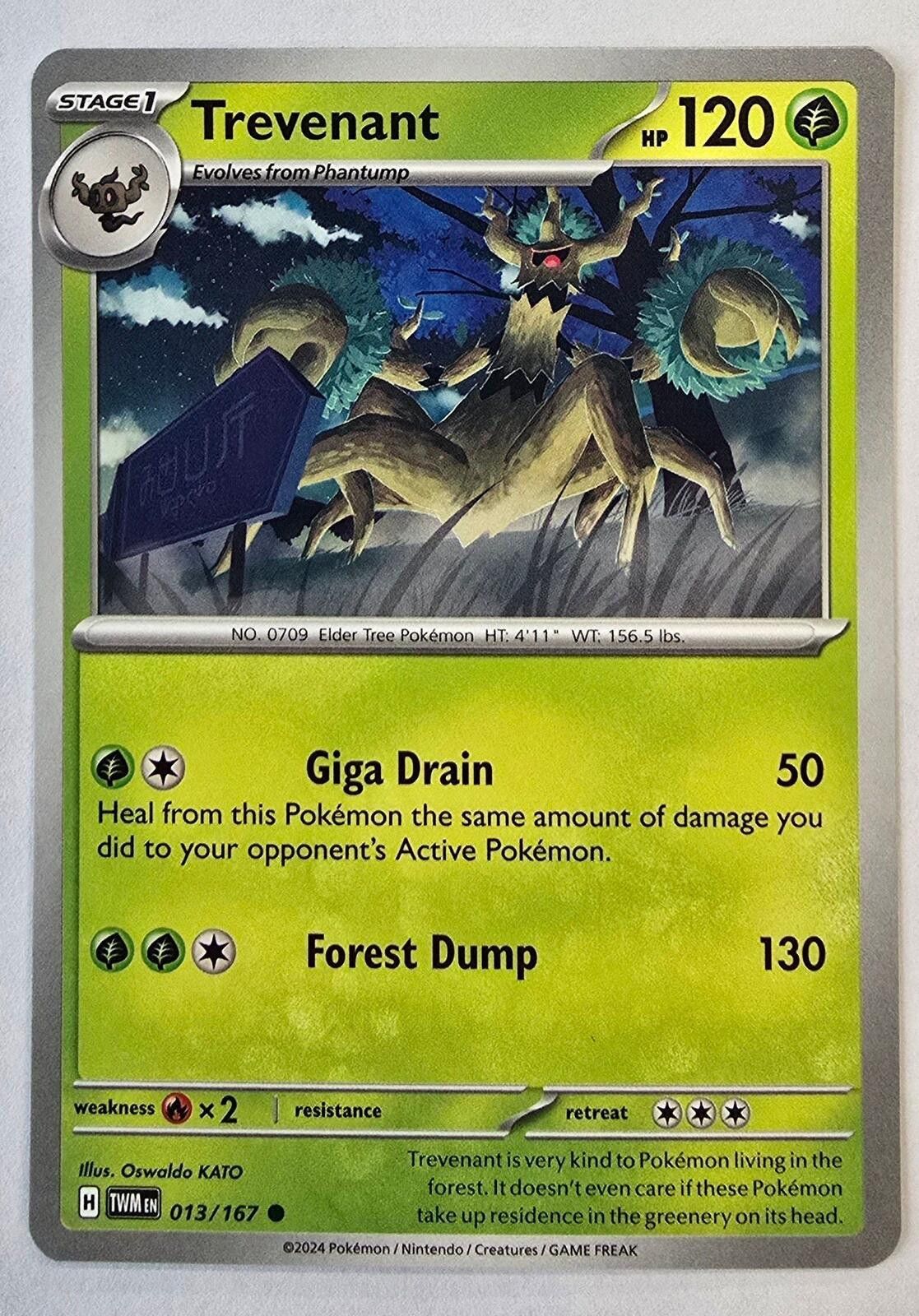 Pokemon Trevenant Pokémon card (number 013/167) Twilight Masquerade Size ONE SIZE - 1 Thumbnail