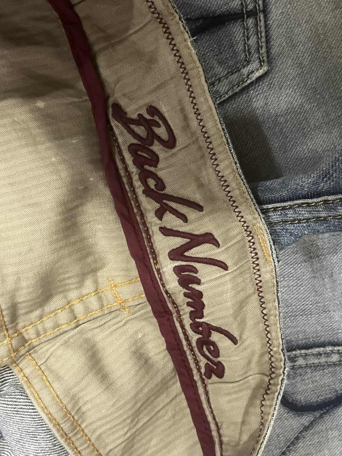 Japanese Brand Vintage Back Number Blue Washed Distressed Loose Fit Jeans Size US 32 / EU 48 - 15 Thumbnail