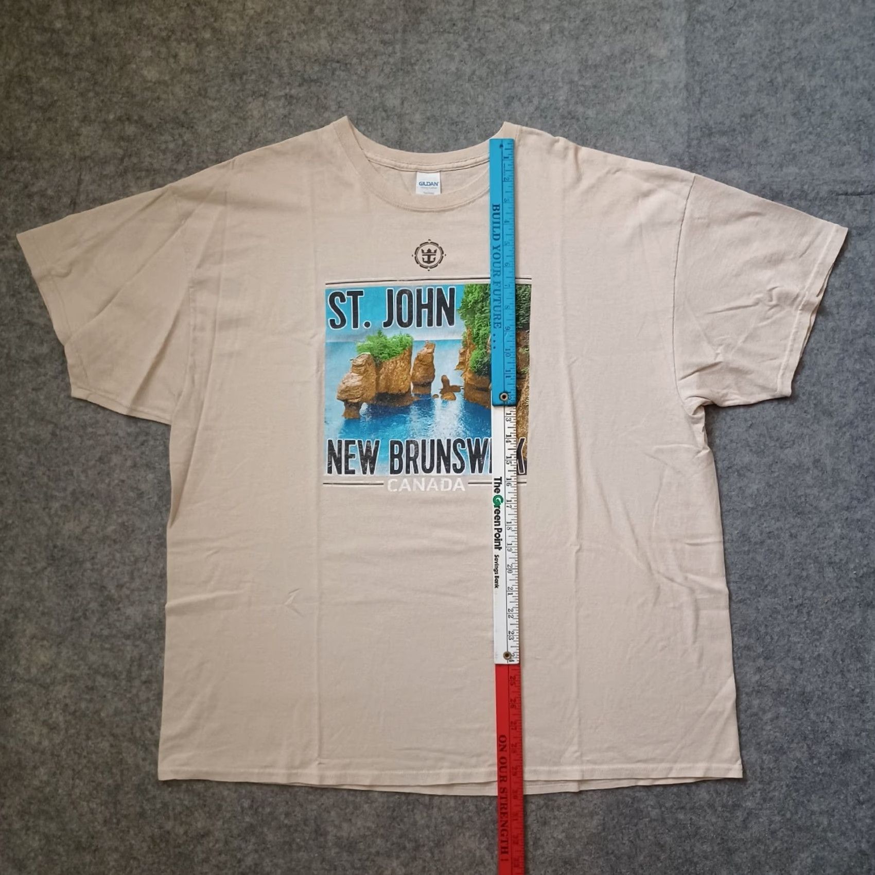 Gildan St John New Brunswick Canada T Shirt Mens 2XL Beige Short Sleeve 100% Cotton Gildan Size US XXL / EU 58 / 5 - 7 Thumbnail