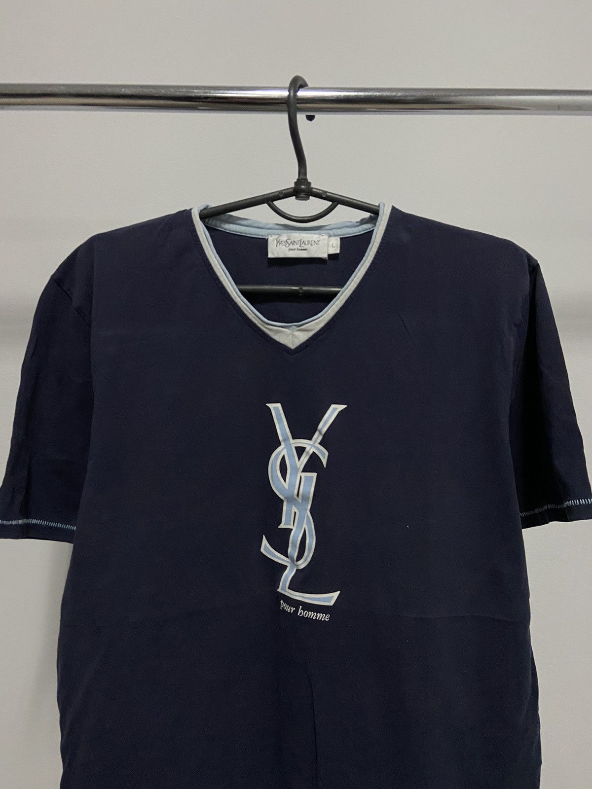 Vintage × Yves Saint Laurent Yves Saint Laurent Vintage T-Shirt Big Logo YSL Y2K Size US L / EU 52-54 / 3 - 2 Thumbnail