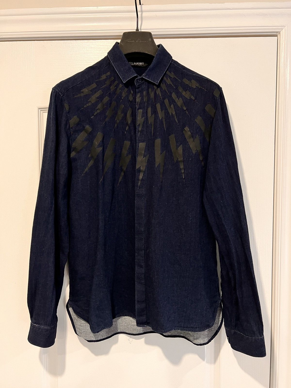 Neil Barrett Neil Barrett Blue Thunderbolt Shirt Size US M / EU 48-50 / 2 - 4 Thumbnail