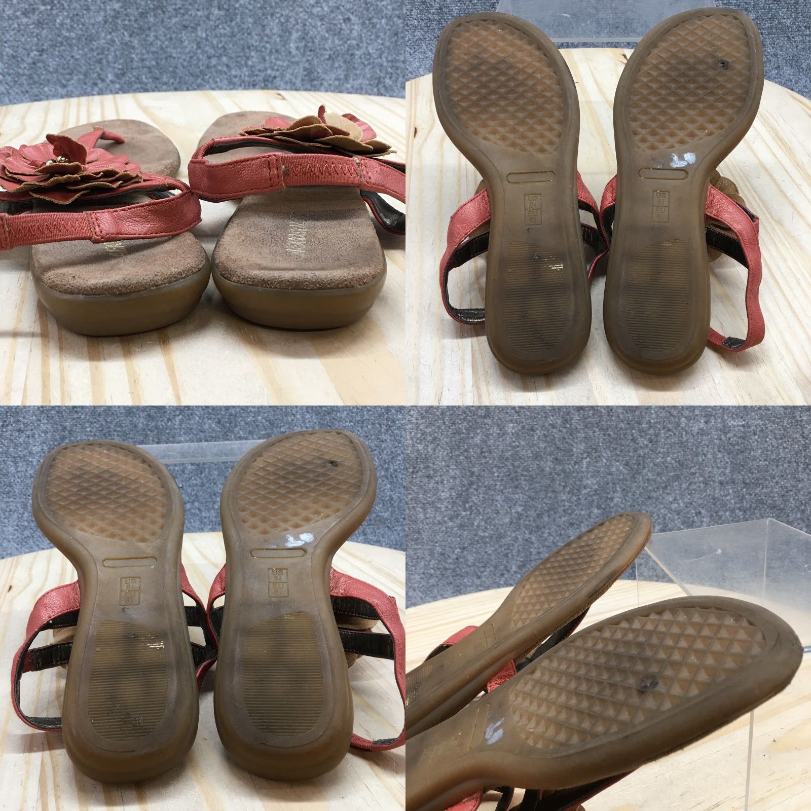 Vintage Aerosoles Sandals Womens 8.5M Pink Chlockout T Strap Floral Slip On Faux Leather Shoes Size US 9 / IT 39 - 8 Thumbnail