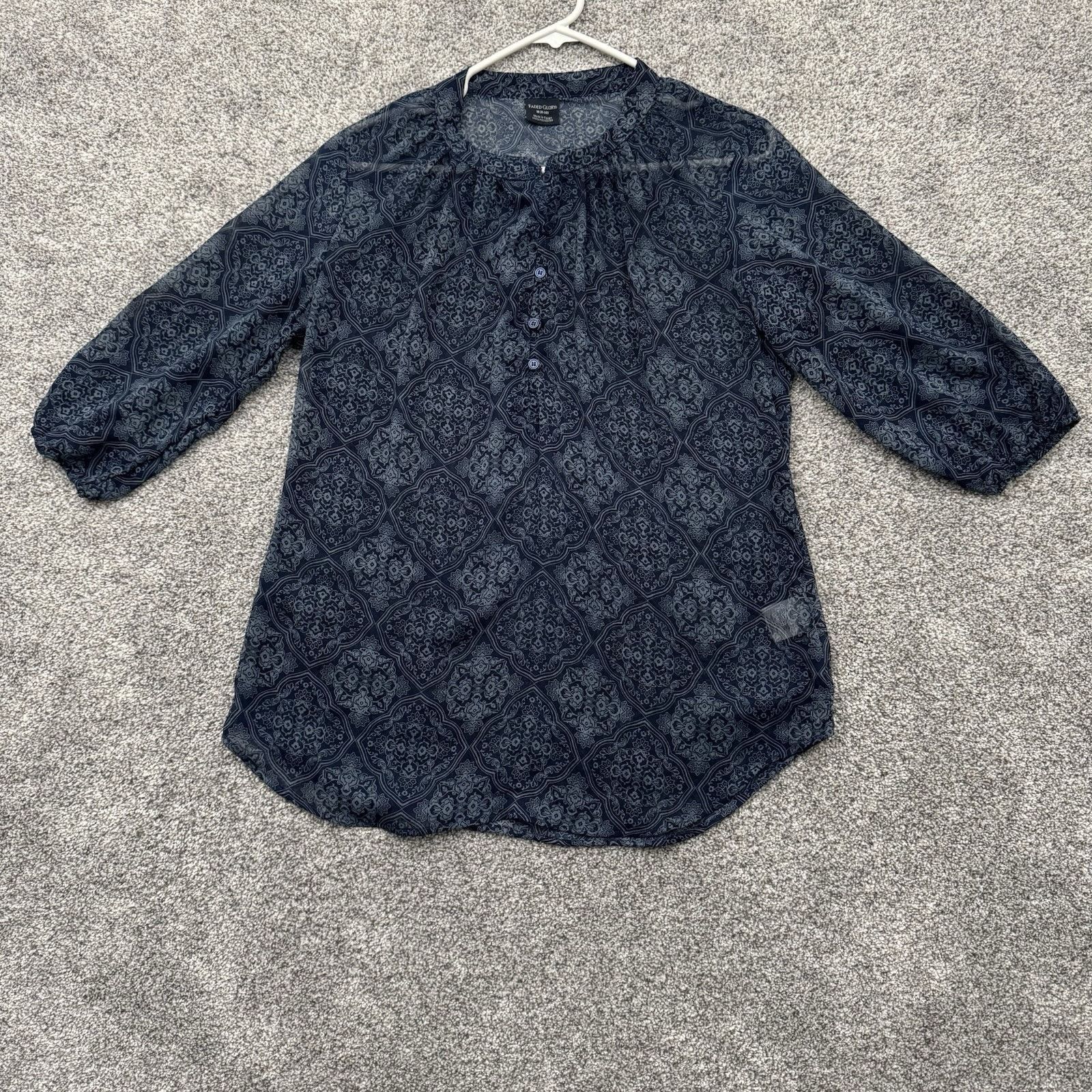 Faded Glory Peasant Blouse Womens M Boho Paisley Romantic Cottagecore Size M / US 6-8 / IT 42-44 - 1 Thumbnail