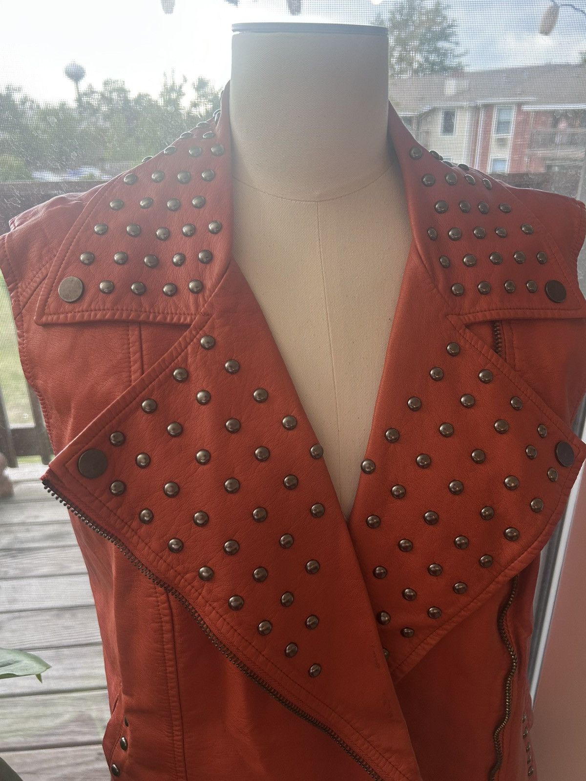 Other Cristina Orange Studded Vest Size L / US 10 / IT 46 - 2 Thumbnail