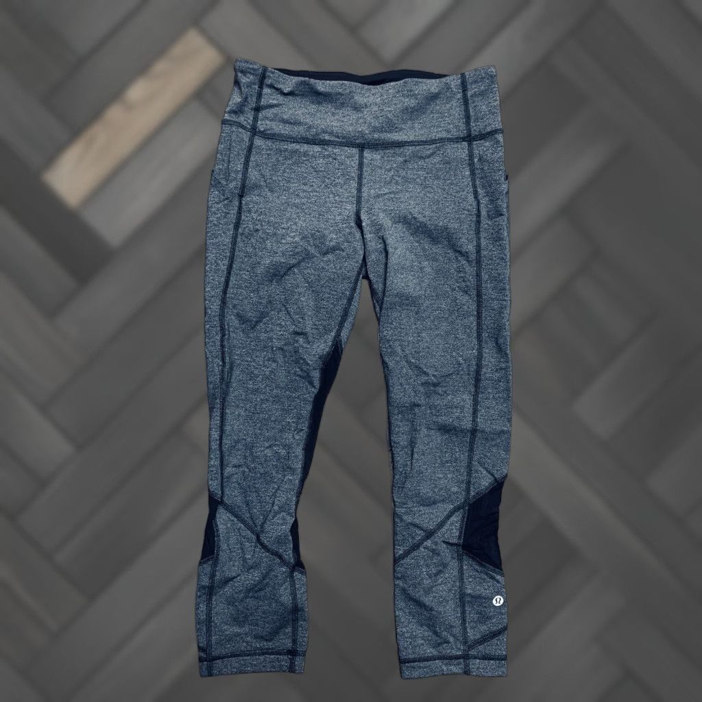 Lululemon Lululemon Pace Rival Cropped Gray Leggings Zip Pocket Size 6 Womens Size 28" / US 6 / IT 42 - 1 Thumbnail