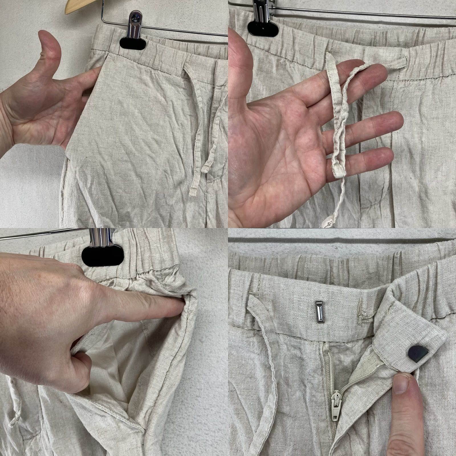 H&M H&M Women's Pants XS Beige Ivory Lagenlook Taper Drawstring Casual Size 26" / US 2 / IT 38 - 8 Thumbnail