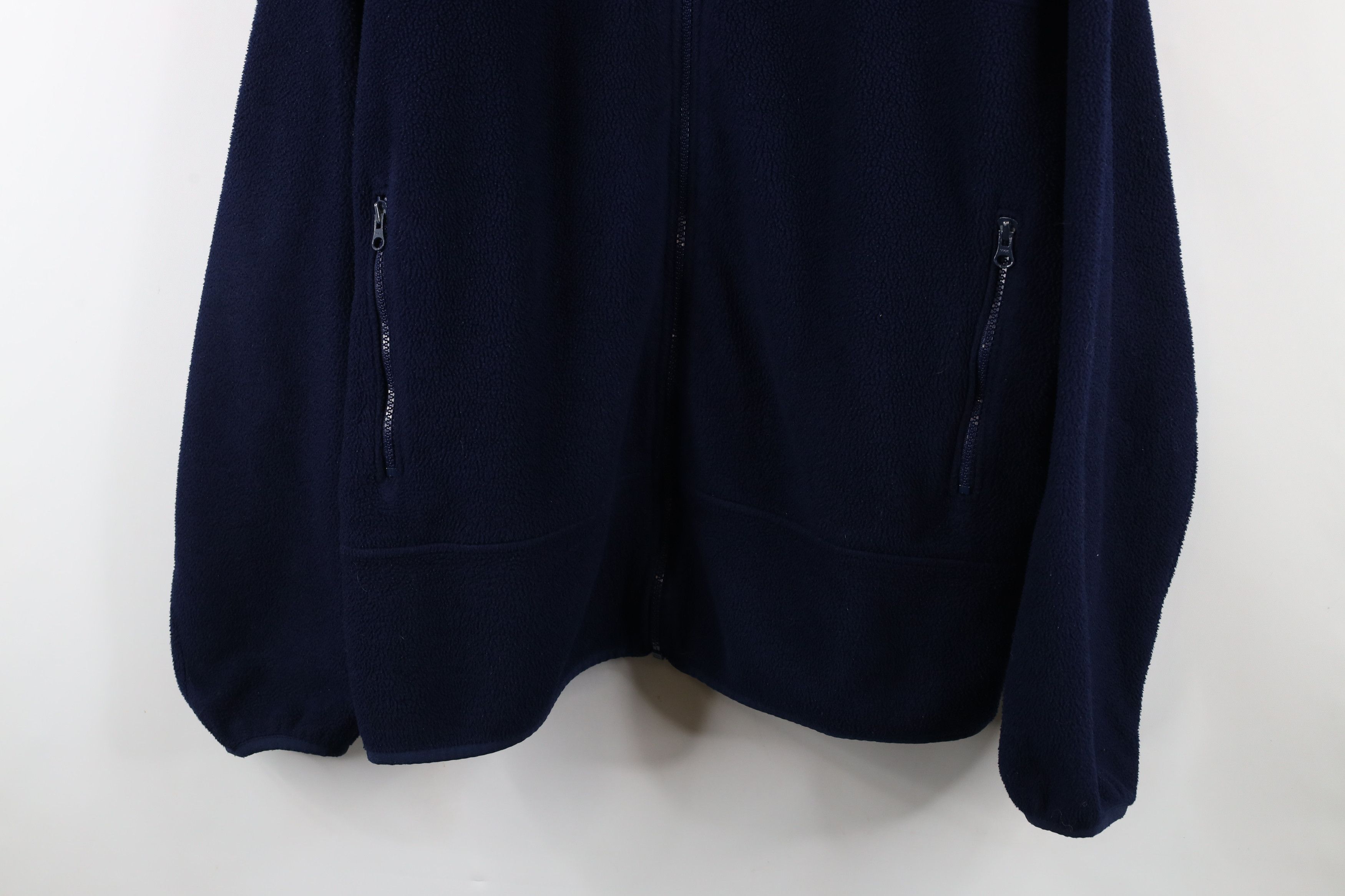 Lands' End × Vintage Vintage 90s Lands End Faded Full Zip Fleece Jacket Navy Blue Size US XXL / EU 58 / 5 - 3 Thumbnail