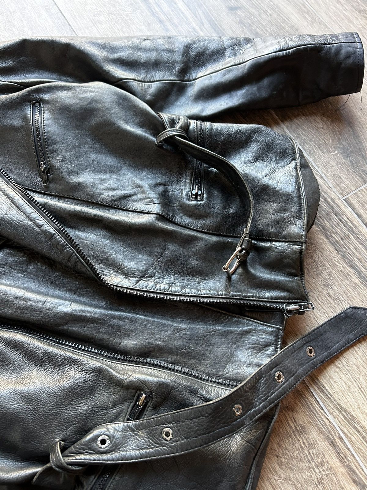 Genuine Leather Vintage Biker Leather jacket 90s mens Size US L / EU 52-54 / 3 - 5 Thumbnail