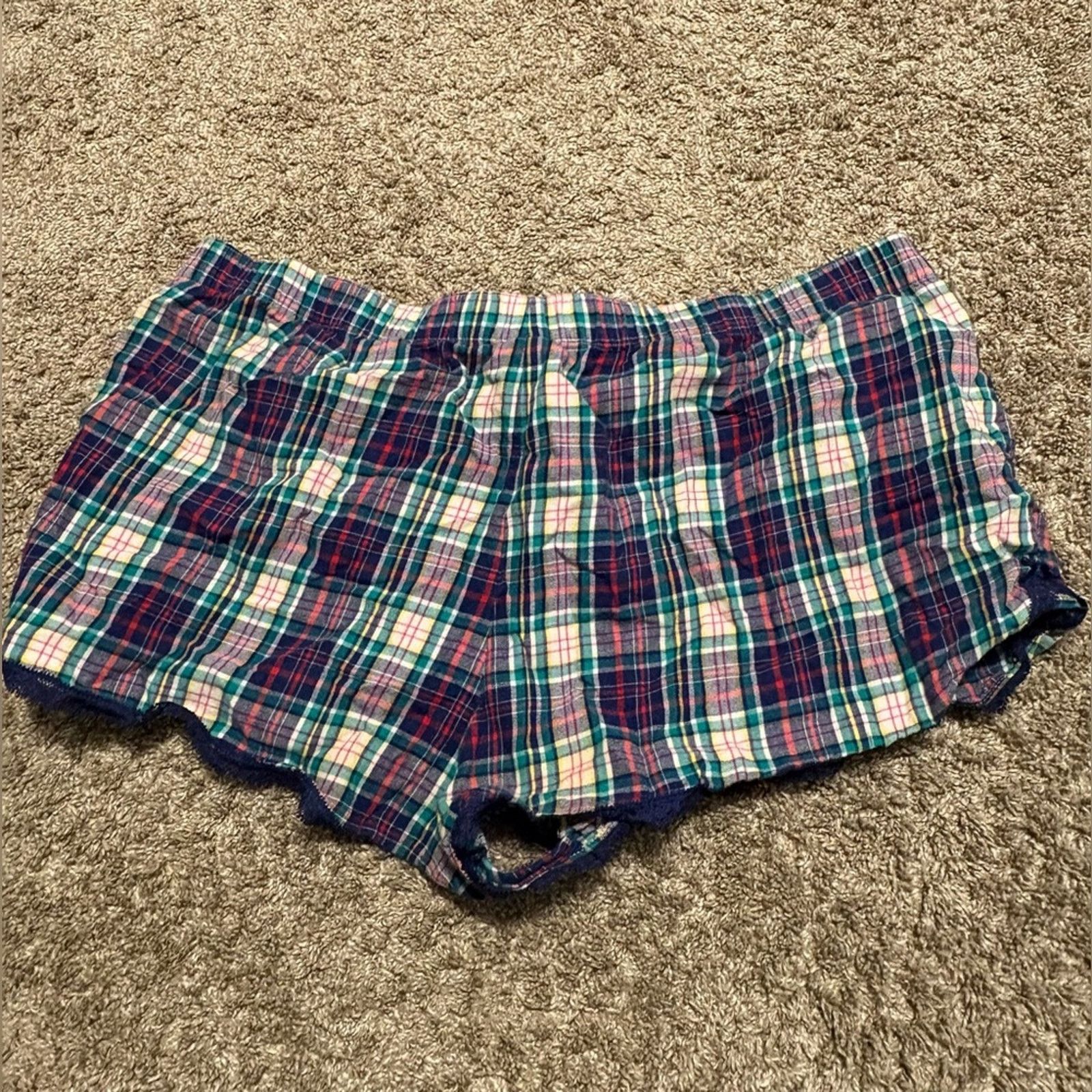 Victoria's Secret (Victoria Secret) Sleepwear Plaid Boxer Shorts: Size Large Size 34" / US 12 / IT 48 - 2 Thumbnail