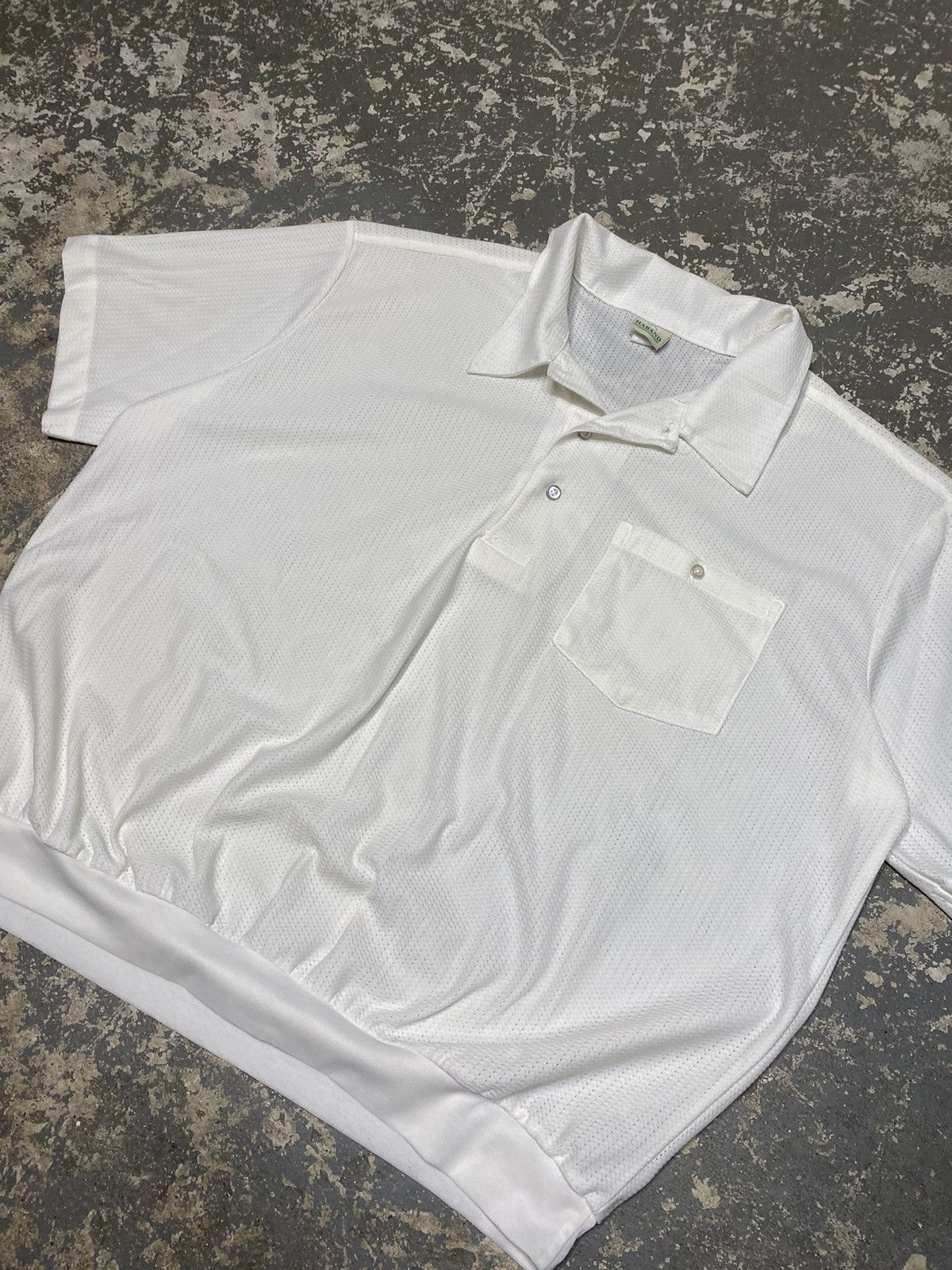 Haband × Vintage Vintage Haband White Summer Mesh Polo Tshirt Size US L / EU 52-54 / 3 - 2 Thumbnail