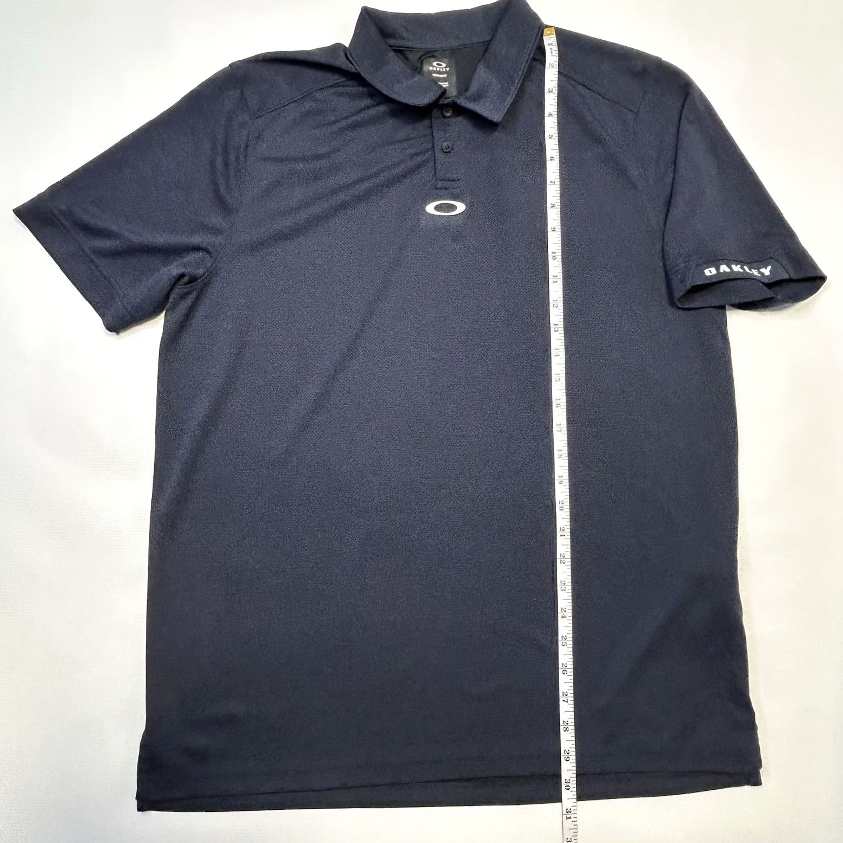 Oakley VINTAGE Oakley Aero Ellipse Polo Shirt Mens XL Navy Blue Center Logo and Spellout Size US XL / EU 56 / 4 - 5 Thumbnail