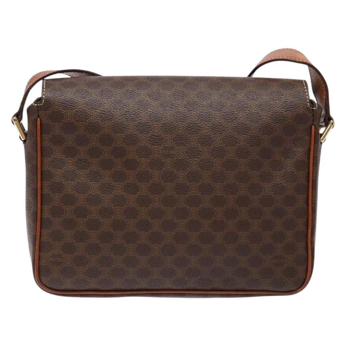 Celine CELINE Macadam Canvas Shoulder Bag Pvc Leather Brown Gold Size ONE SIZE - 3 Thumbnail