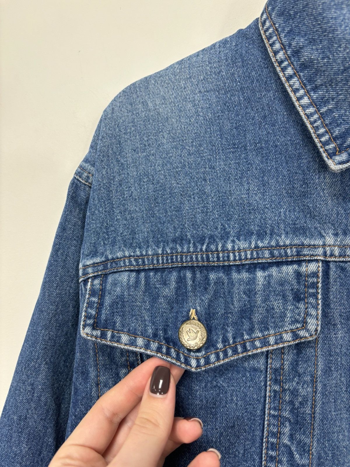 Moschino Vintage Moschino Women’s 90s Blue Boxy Fit Denim Jacket Size M / US 6-8 / IT 42-44 - 5 Thumbnail