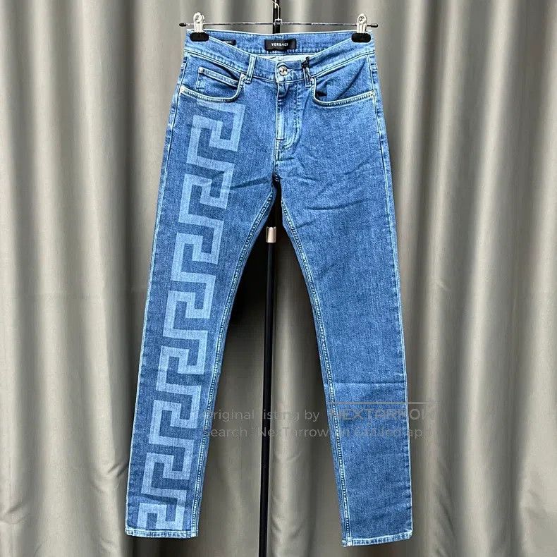 Versace Versace Solid denim trousers Size US 34 / EU 50 - 1 Thumbnail