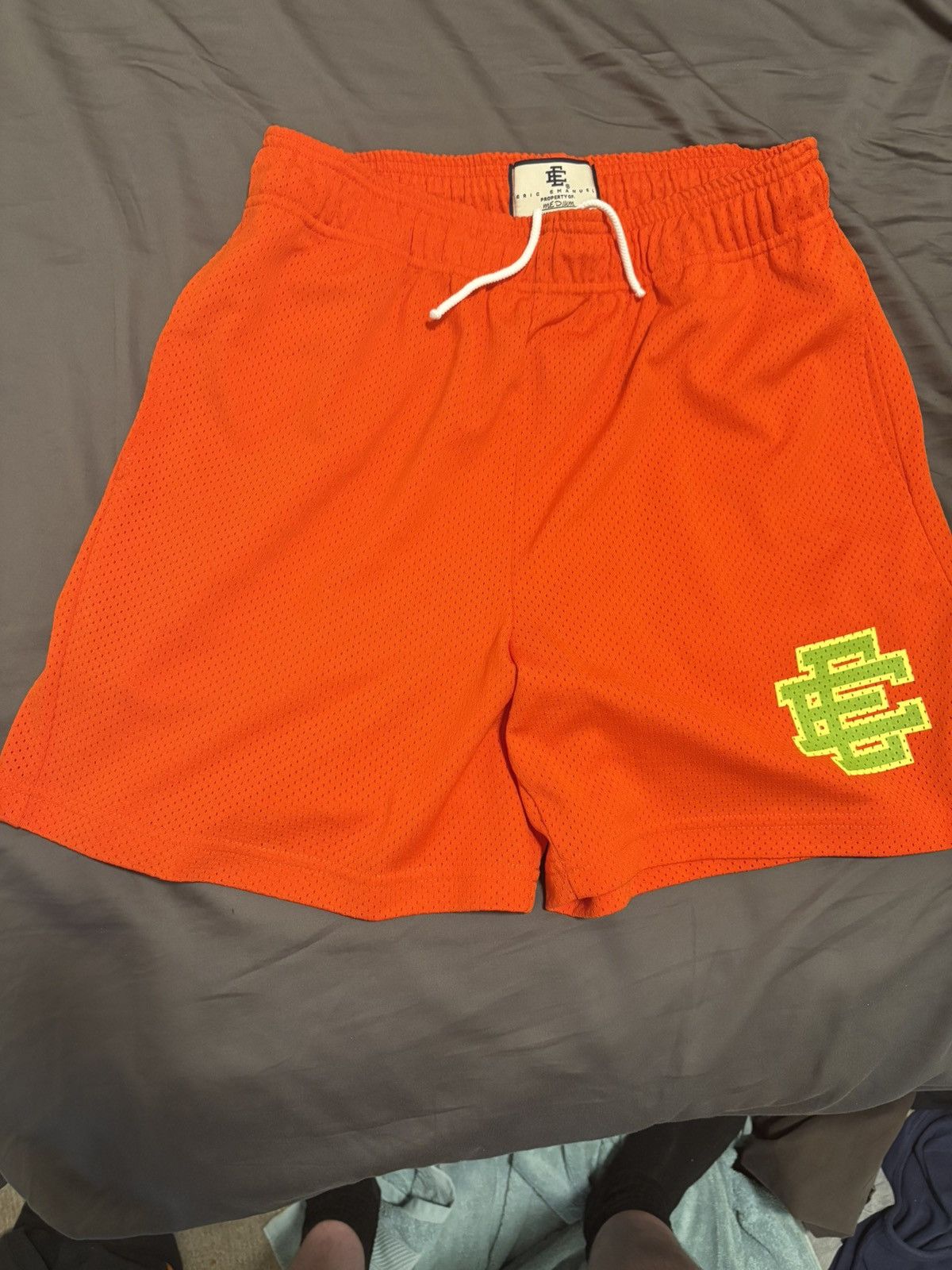 Eric Emanuel Eric Emanuel Orange Mesh Shorts – Medium Size US 35 - 1 Thumbnail
