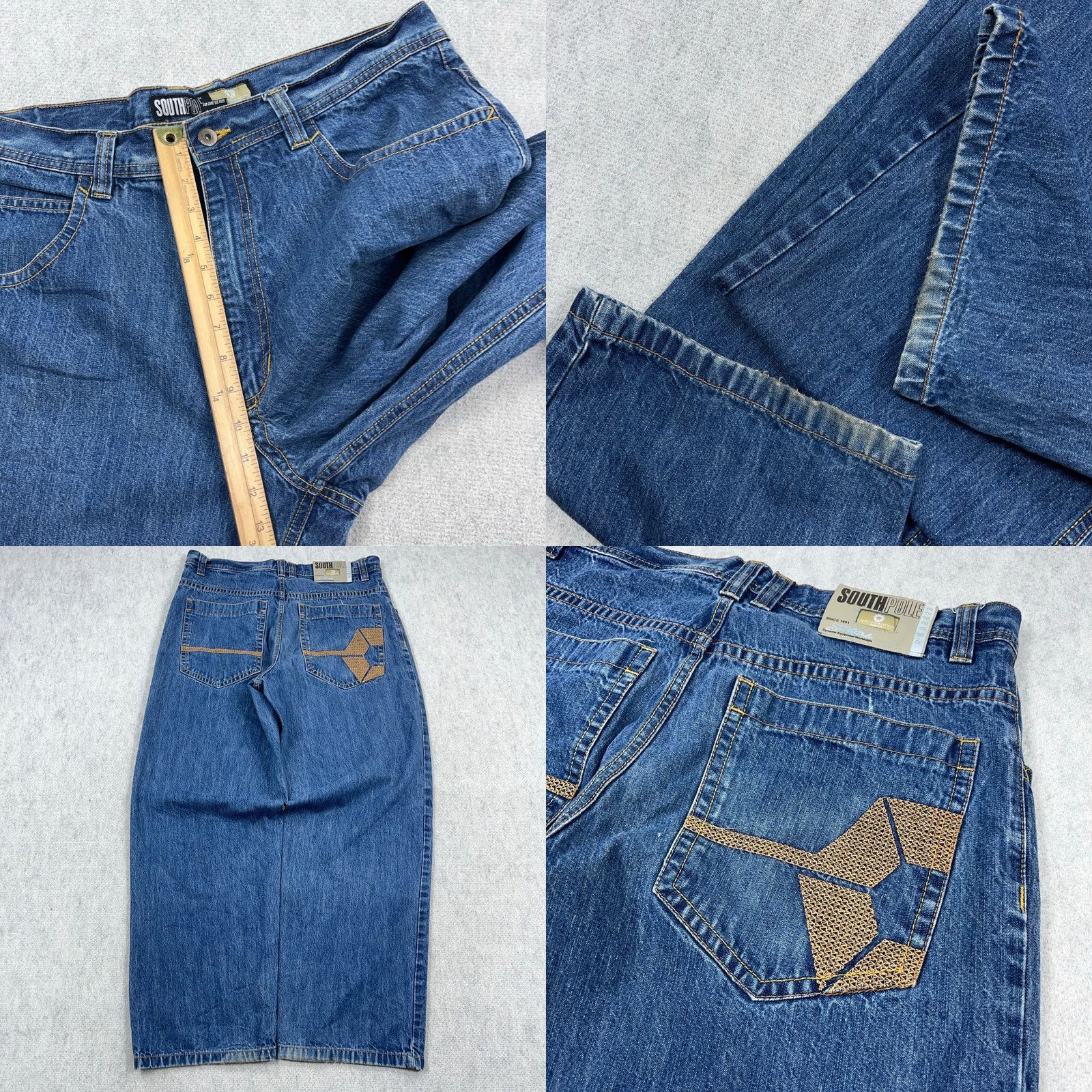Southpole VINTAGE Southpole Jeans Men 34x31 Baggy Loose Fit Med Wash Denim 5-Pocket Belt Loops Hip Hop Work Classic Modern Size US 34 / EU 50 - 9 Thumbnail