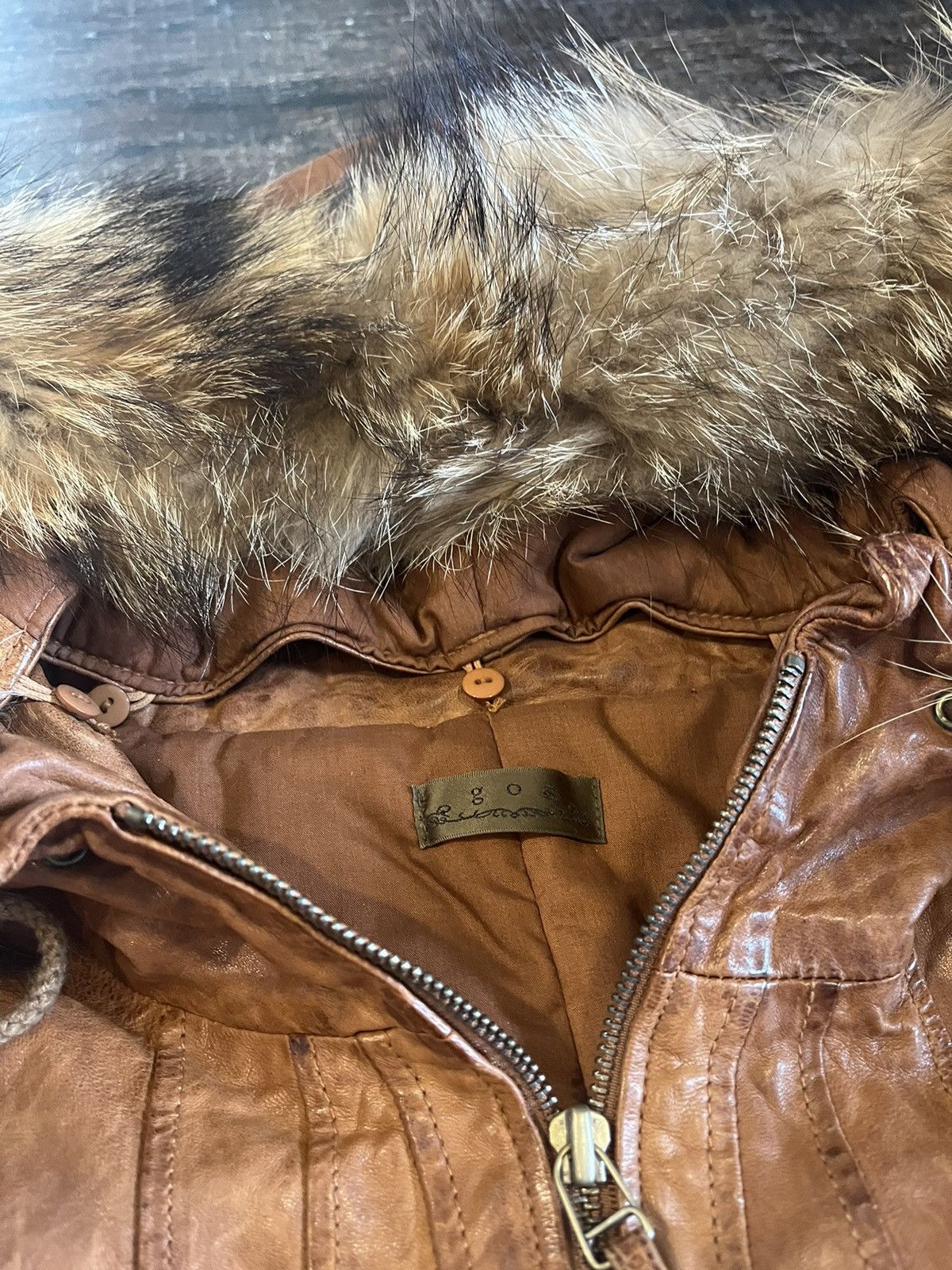 GOA GOA Fur Cropped Leather Jacket Size US XS / EU 42 / 0 - 3 Thumbnail