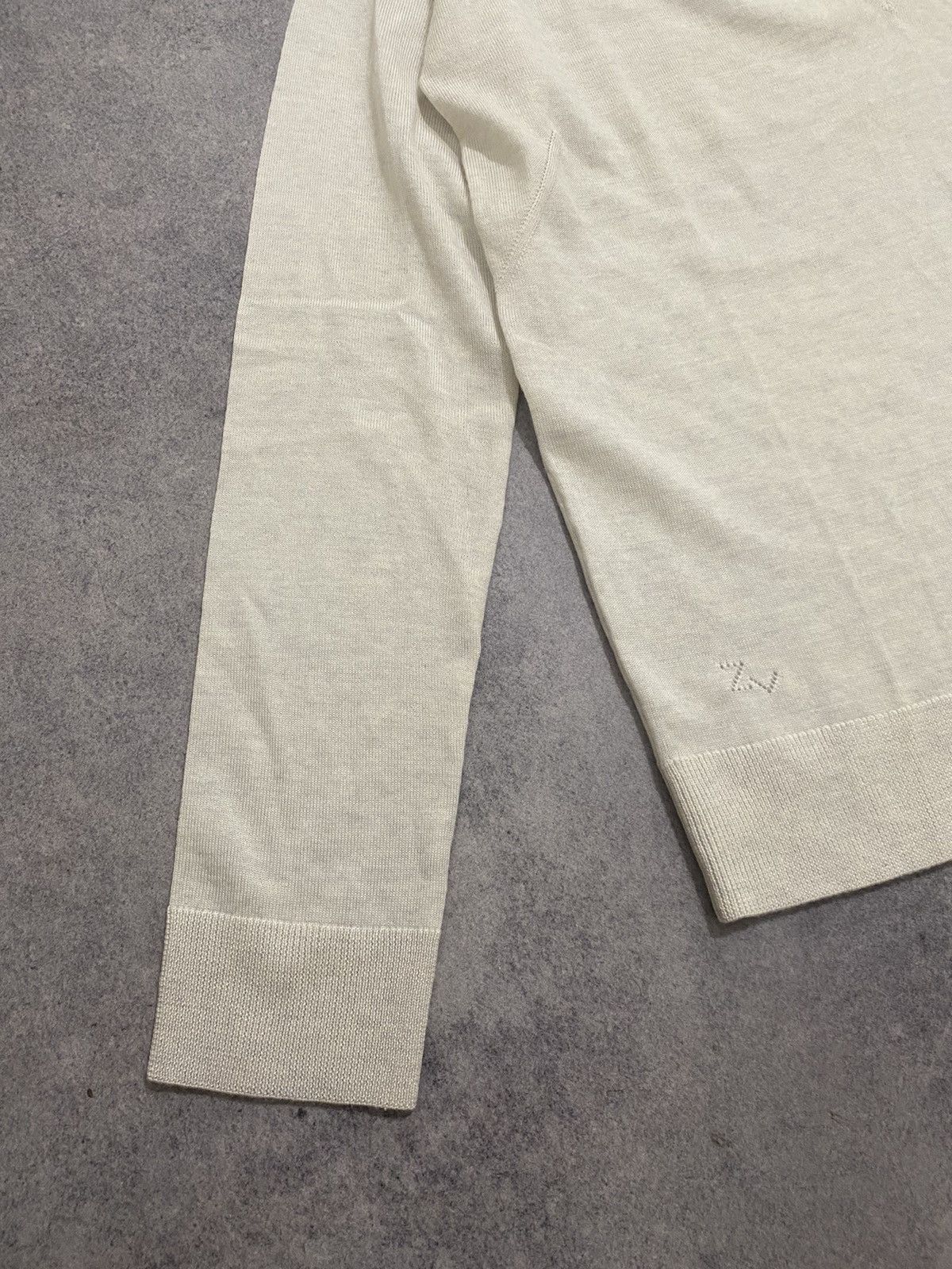 Zadig & Voltaire Zadig&Voltaire V-Neck Merino Wool Sweater Light Beige Size L / US 10 / IT 46 - 4 Thumbnail