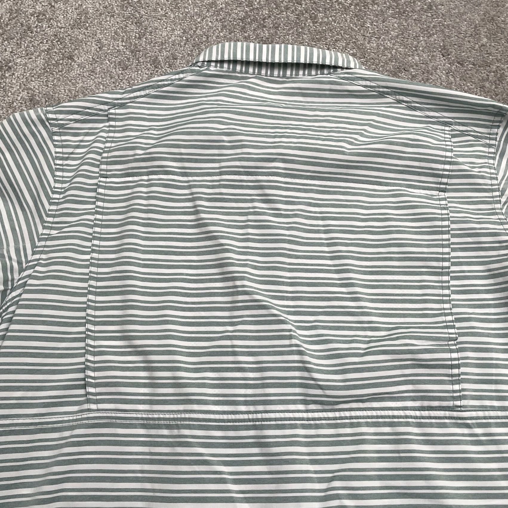 Twisted X Columbia Shirt Mens Large White Gray Striped Omni Shade Twisted Creek III Fish Outdoor Size US L / EU 52-54 / 3 - 3 Thumbnail