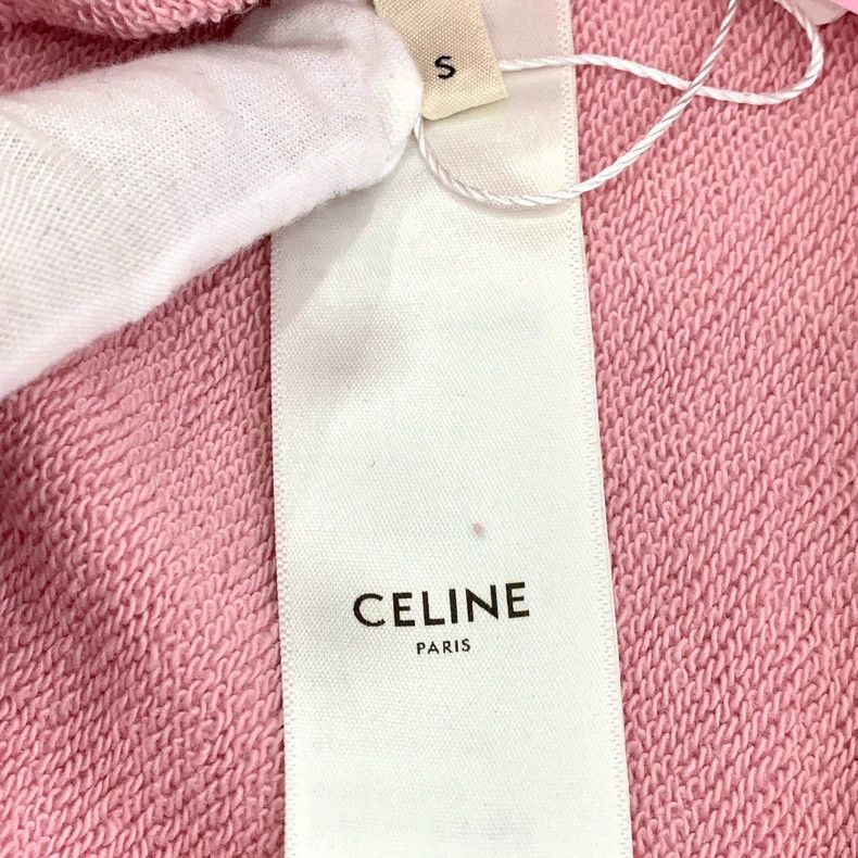 Celine Pink Celine Logo Hooded Sweatshirt Size US S / EU 44-46 / 1 - 7 Thumbnail