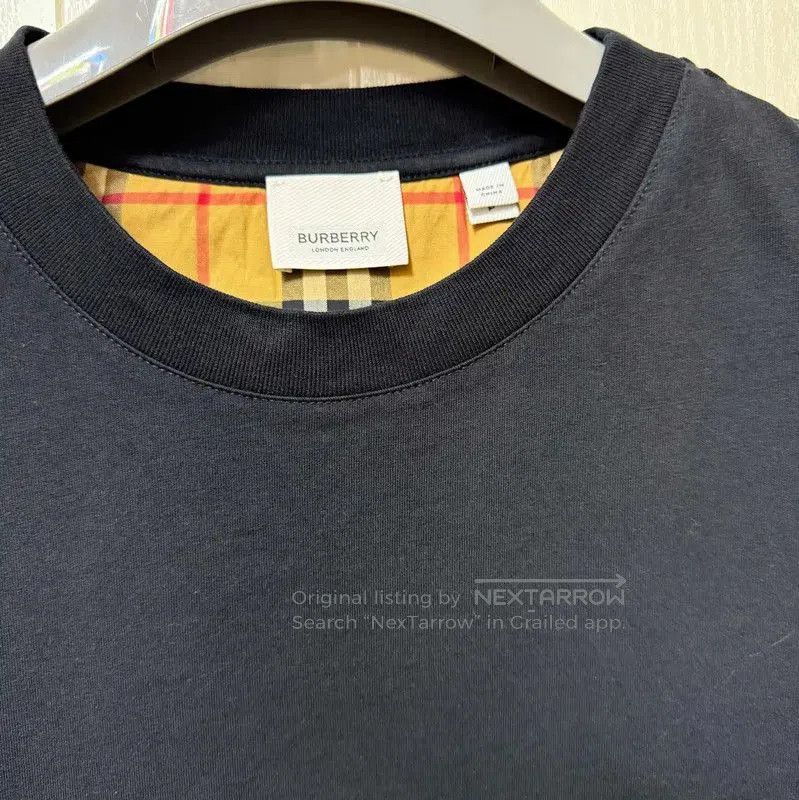 Burberry Burberry Black Cotton Checked Short Sleeve T-Shirt. Size S / US 4 / IT 40 - 3 Thumbnail