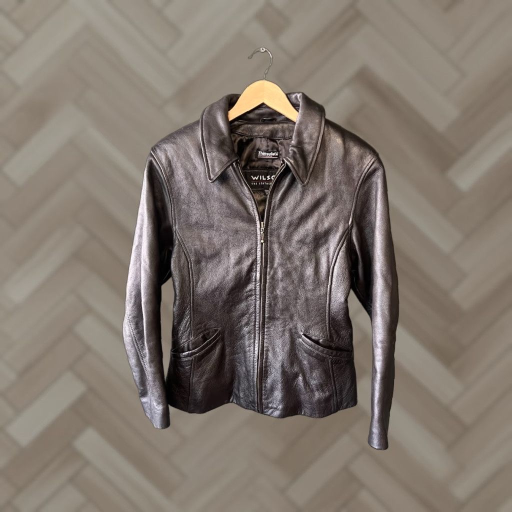 Vintage VINTAGE Wilsons Leather Womens Jacket Brown Zip Up 3M Thinsulate Ultra Liner Short 90s Animals Womens Size M / US 6-8 / IT 42-44 - 1 Thumbnail