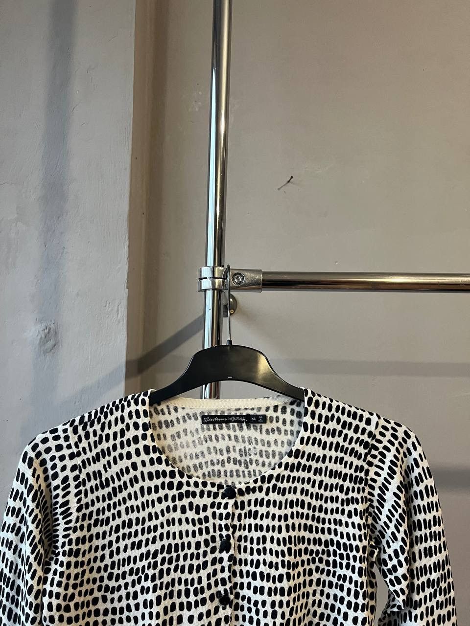 Gudrun Sjoden GUDRUN SJODEN BLACK/WHITE DOTTER LIGHTWEIGHT CARDIGAN XS Size XS / US 0-2 / IT 36-38 - 4 Thumbnail