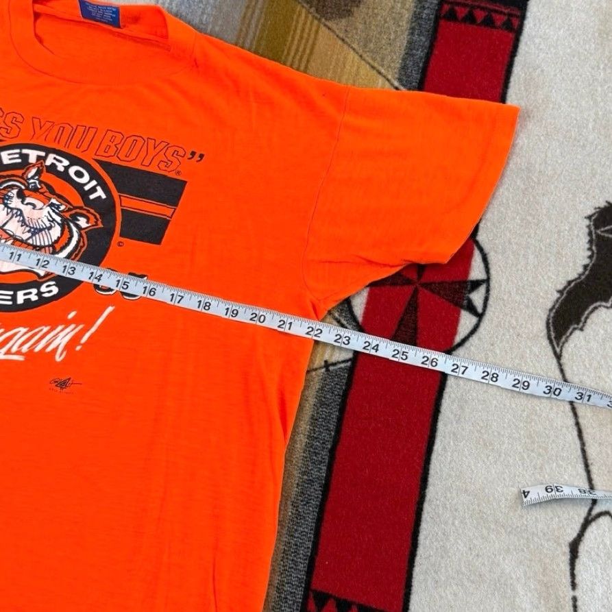 Vintage VINTAGE Detroit Tigers 1985 World Series T-Shirt MLB Baseball Shirt Men L Orange 80s Tigers Baseball MLB{"} Size US L / EU 52-54 / 3 - 7 Thumbnail