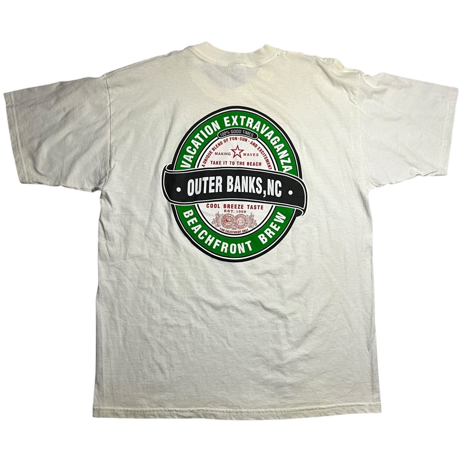 Gildan × Vintage Y2K Outer Banks Beach Front Brew beer tee (XL) DS NWT Size US XL / EU 56 / 4 - 7 Thumbnail