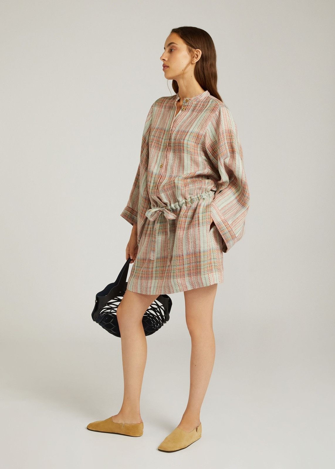 Loro Piana o1srvl11e0824 Anabel Stripe Mini Dress in Multicolor Size M / US 6-8 / IT 42-44 - 3 Thumbnail