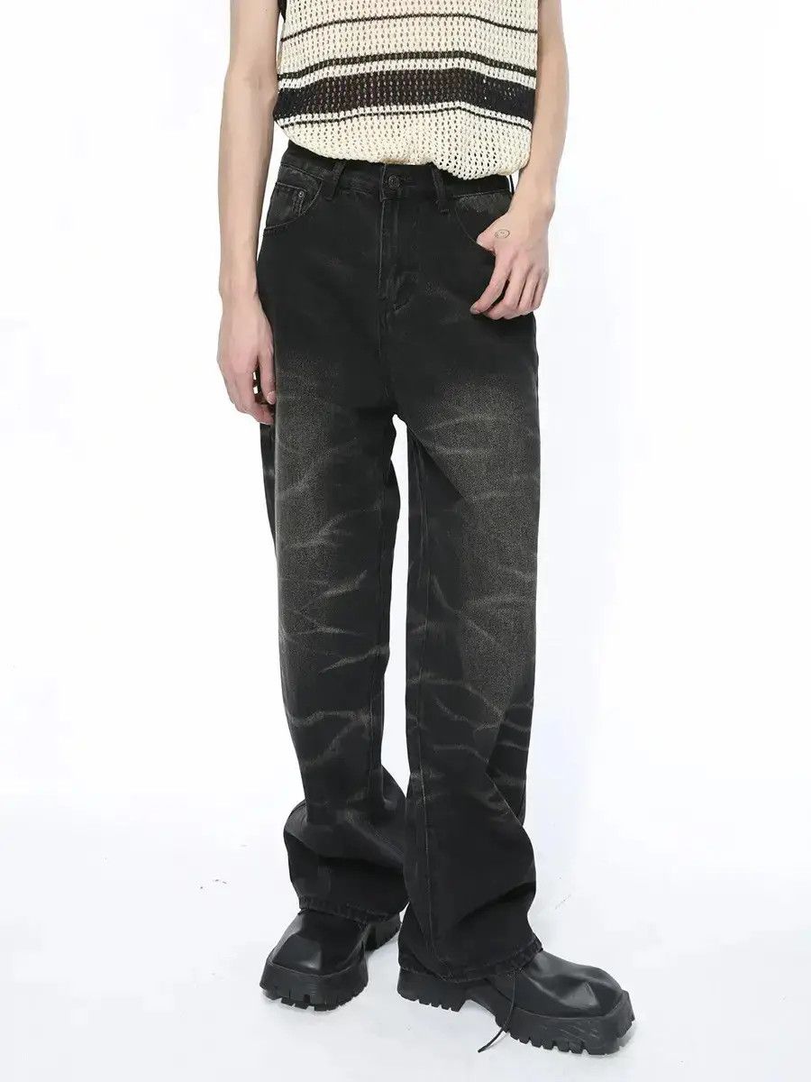 Japanese Brand Retro washed loose wavy jeans Size US 32 / EU 48 - 6 Thumbnail