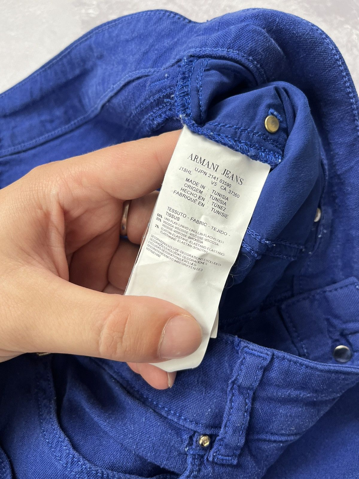 Giorgio Armani Armani Jeans Linen Lino-flex Pants Blue Size 32 Size 32" / US 10 / IT 46 - 11 Thumbnail