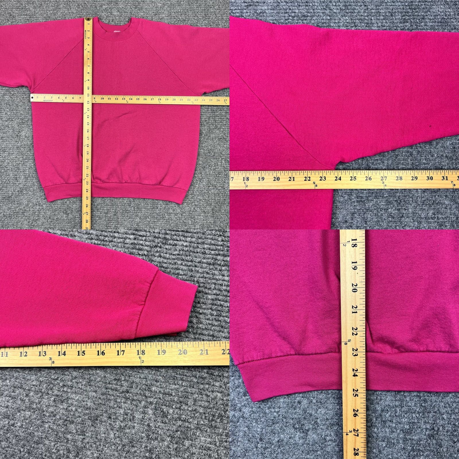 Fruit Of The Loom VINTAGE 90s Fruit of the Loom Pink Raglan Crewneck Sweatshirt XL Unisex Adults 50/50 Made USA Size US XL / EU 56 / 4 - 8 Thumbnail