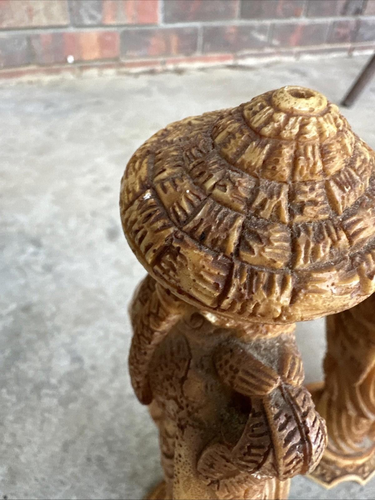 Designer Vintage Hand Carved Wooden Asian Statues Mid Century Size ONE SIZE - 8 Thumbnail