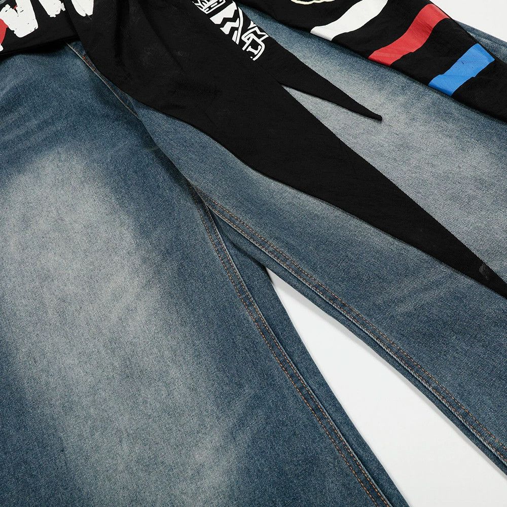 Jean Men's American street style washed scimitar jeans Size US 32 / EU 48 - 4 Thumbnail