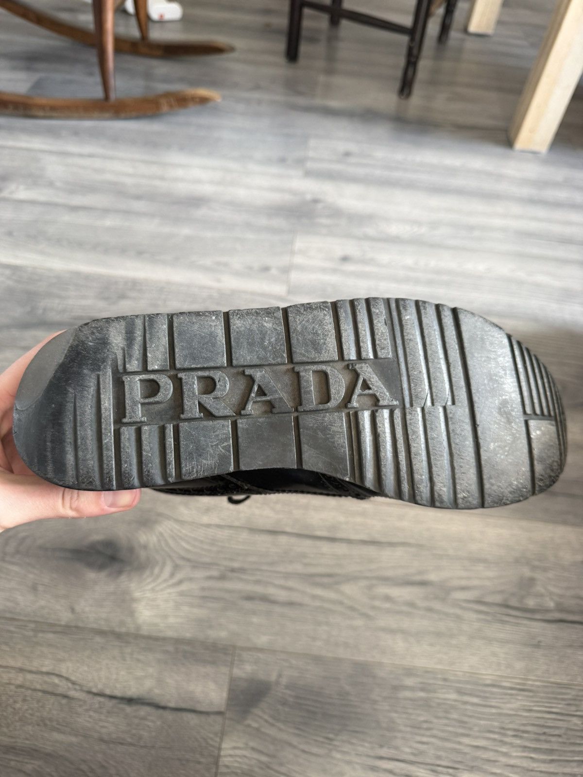 Prada Black Leather Lace-Up Boots with Chunky Sole Size US 9.5 / EU 42-43 - 7 Thumbnail
