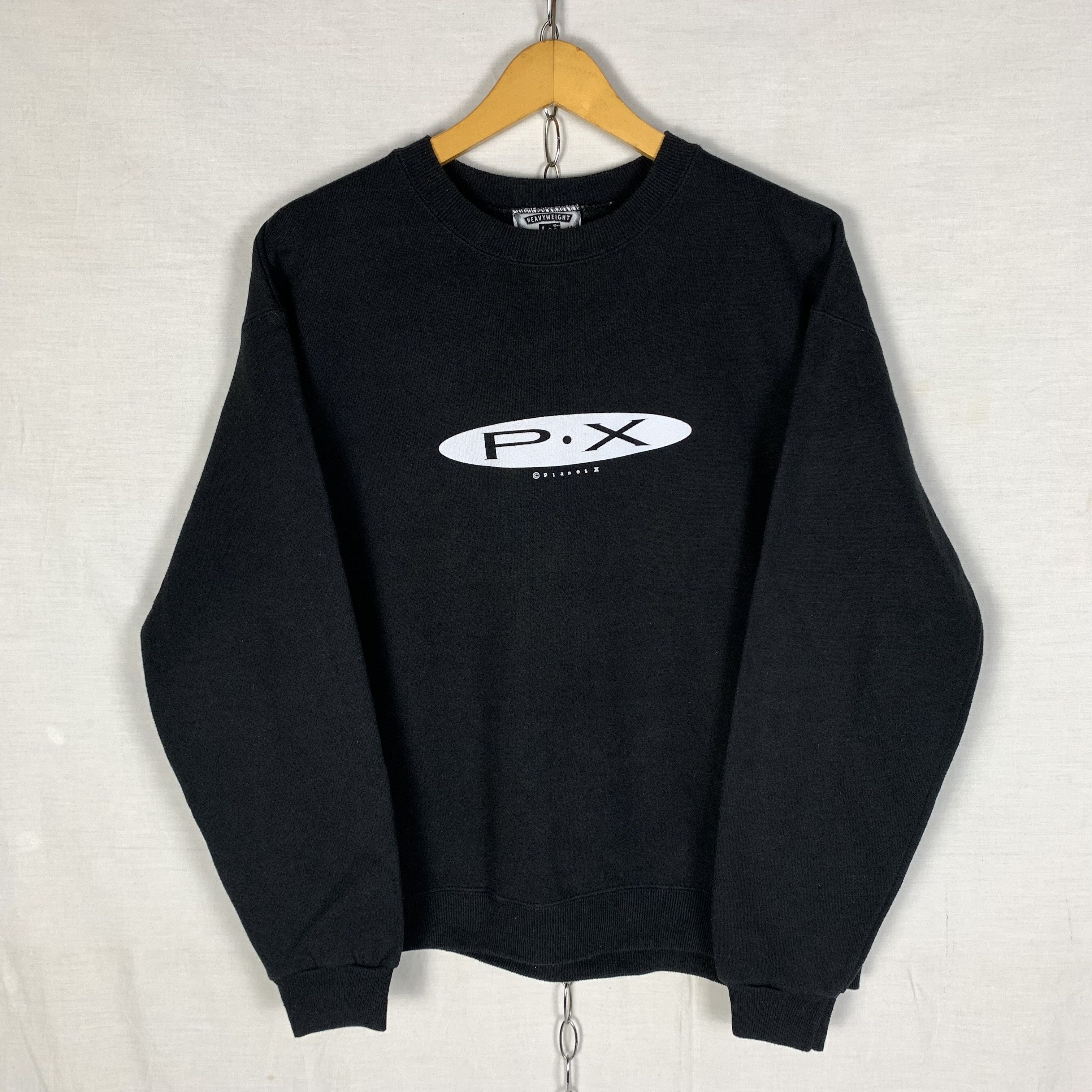 image of Vintage Planet X Sweatshirt Crewneck in Black, Men's (Size Medium)