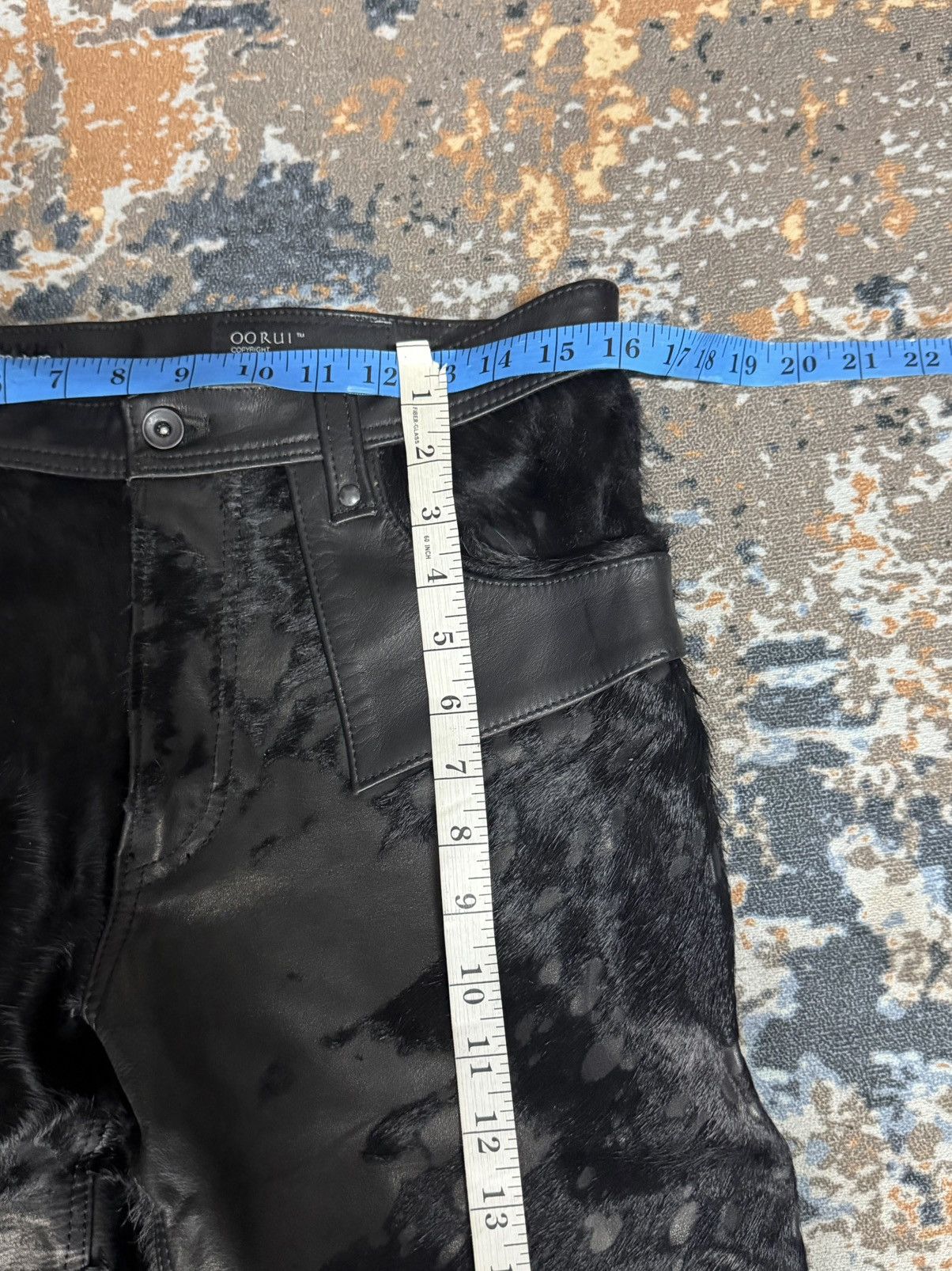 Japanese Brand Black Uneven Furry / Hair-On Hide Leather Pants Size US 32 / EU 48 - 15 Thumbnail