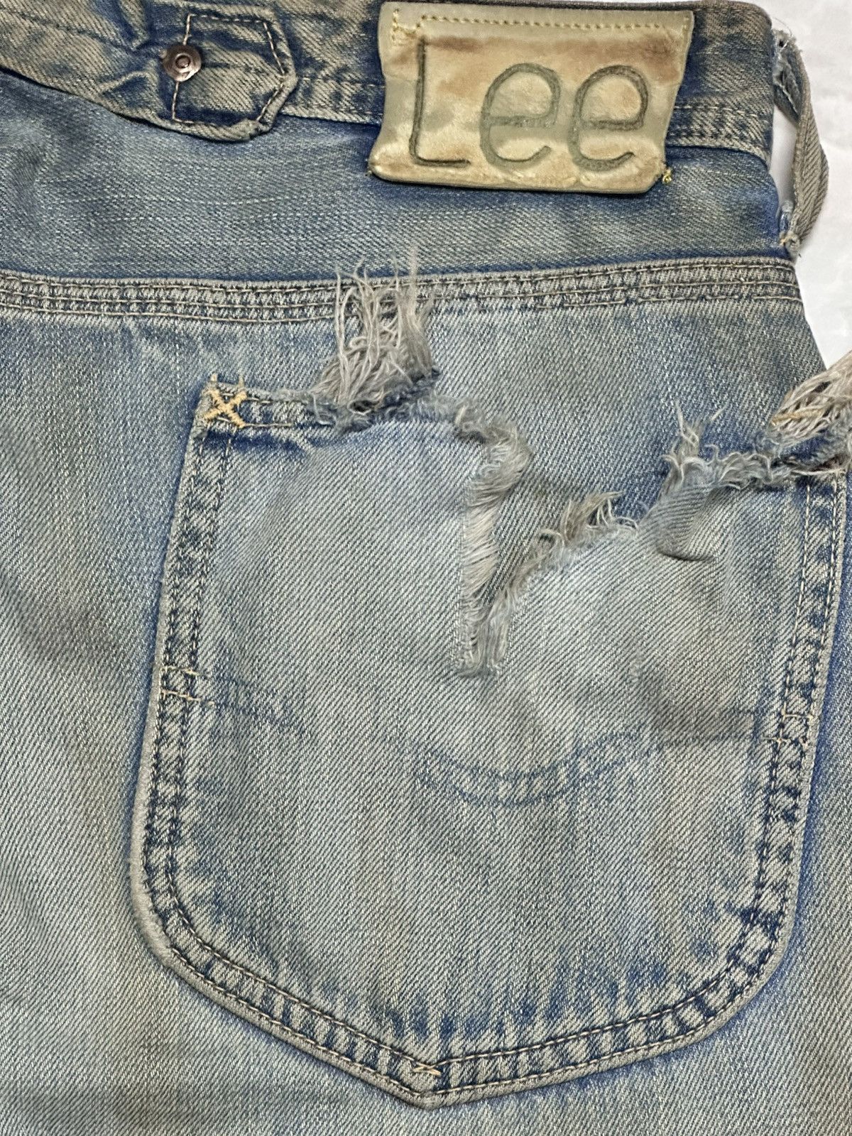 Lee Lee Vintage Distressed Jeans With Baggy Loose Style Mudwash Size US 33 - 7 Thumbnail